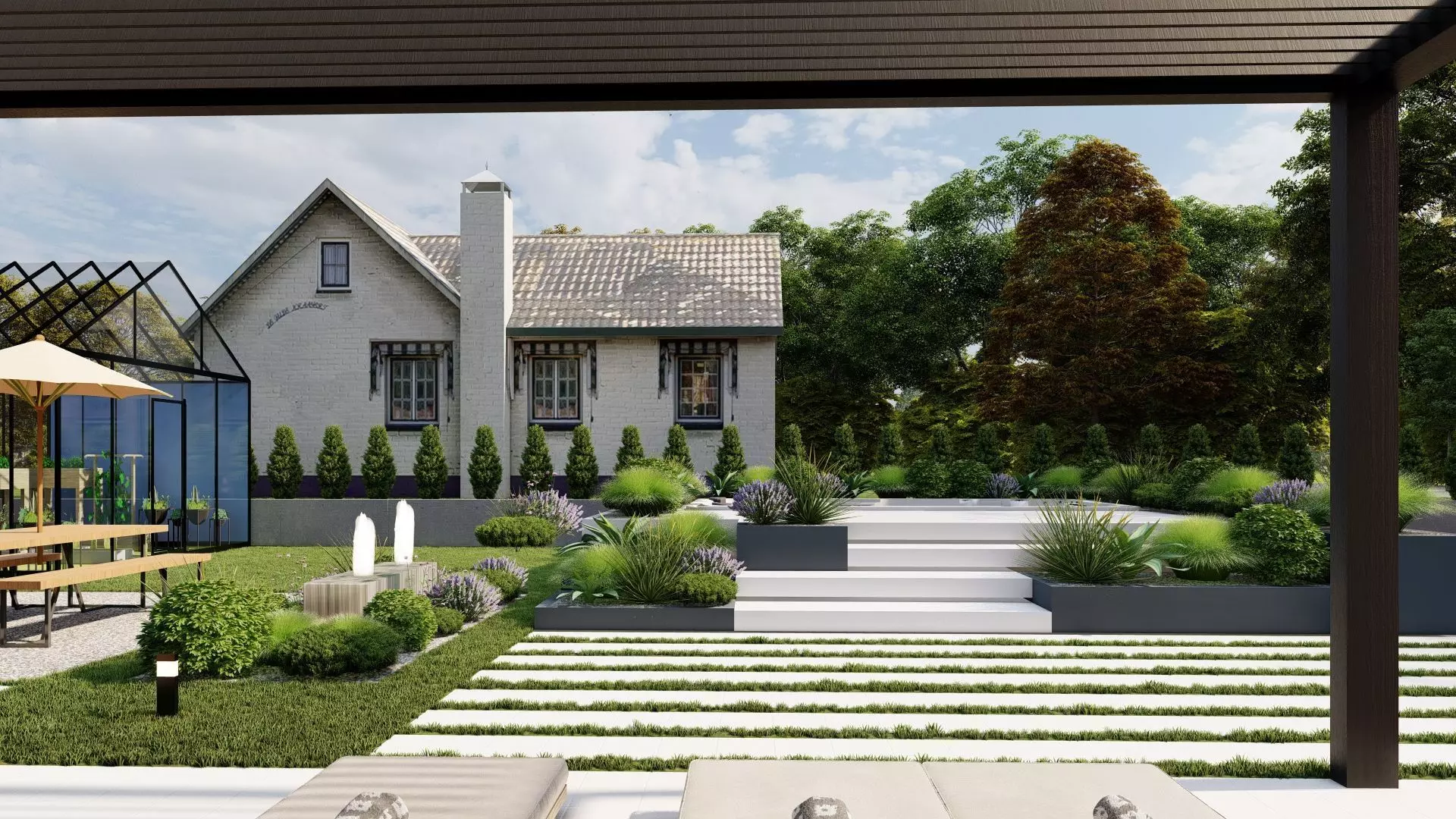 Garden Landscape 3D Model - SketchUp and Lumion Scene 3D 3D model_6