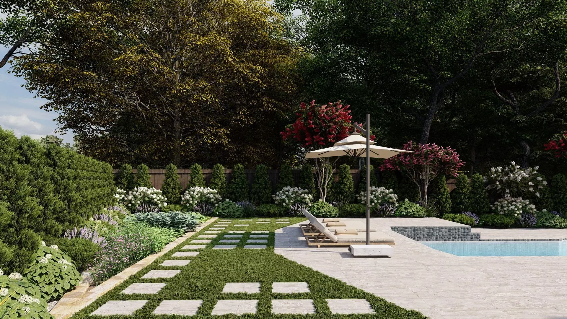 Garden Landscape 3D Model - SketchUp and Lumion Scene 3D model_2
