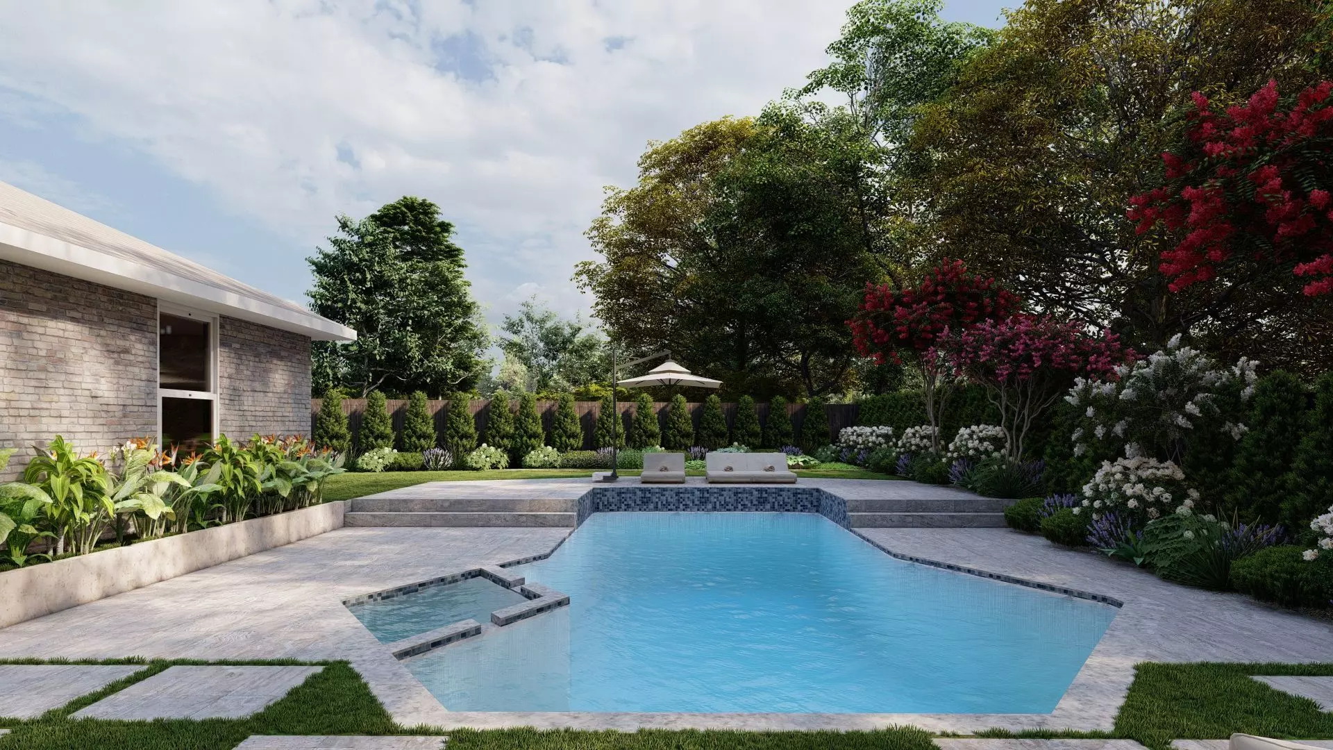 Garden Landscape 3D Model - SketchUp and Lumion Scene 3D model_3