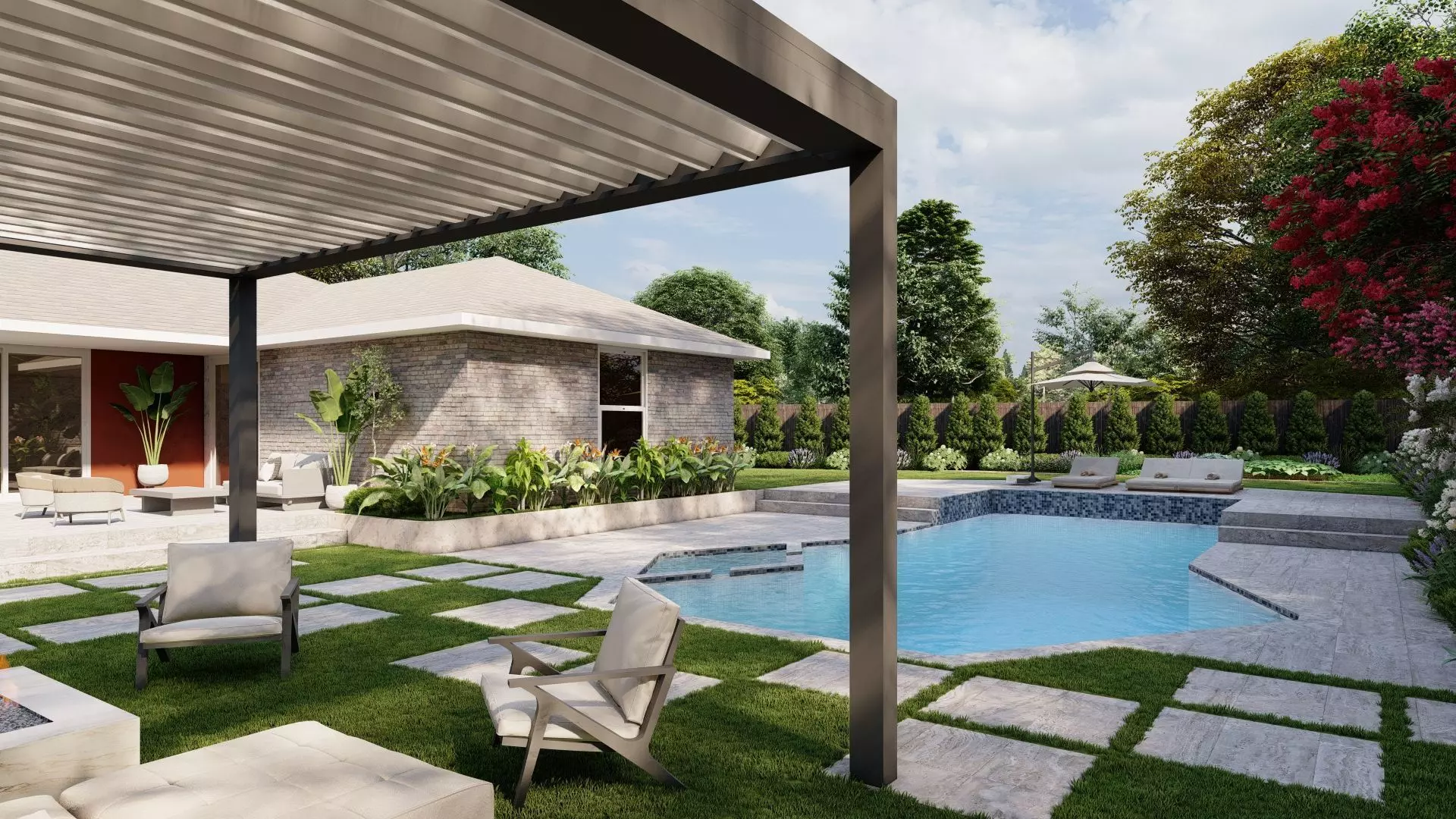 Garden Landscape 3D Model - SketchUp and Lumion Scene 3D model_6