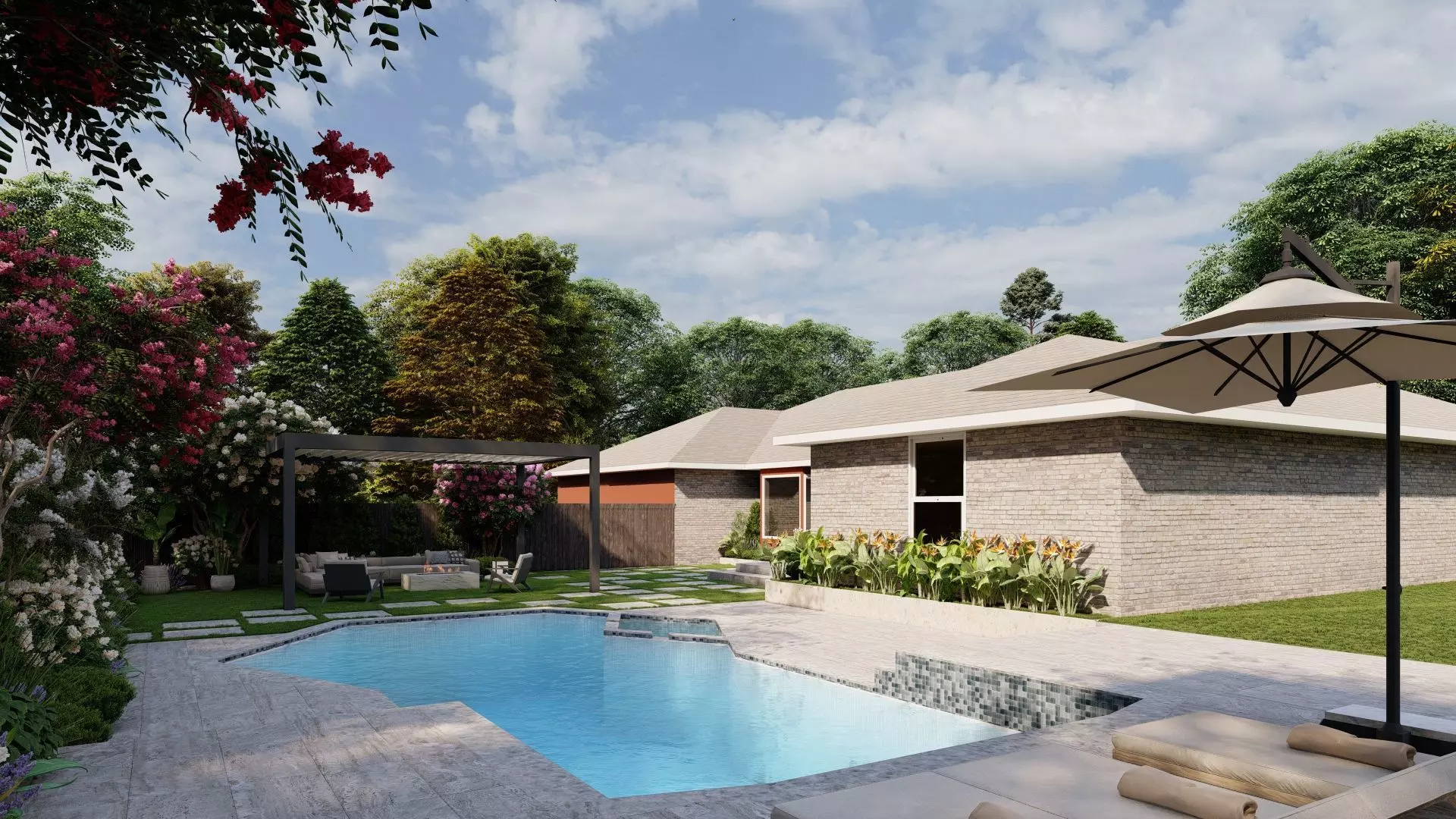 Garden Landscape 3D Model - SketchUp and Lumion Scene 3D model_5