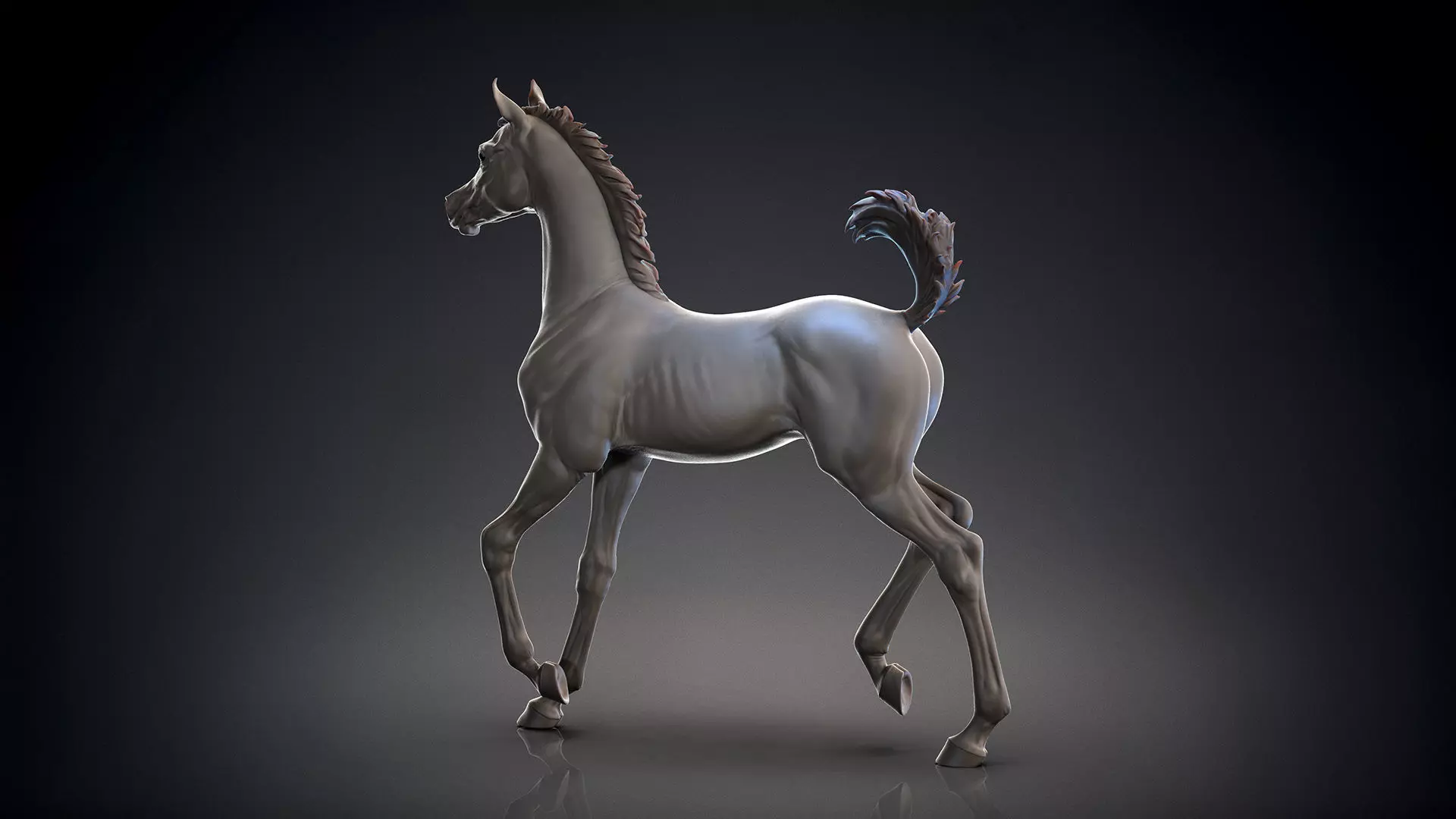 Arab Foal running I 3D Sculpting 3D print model_2