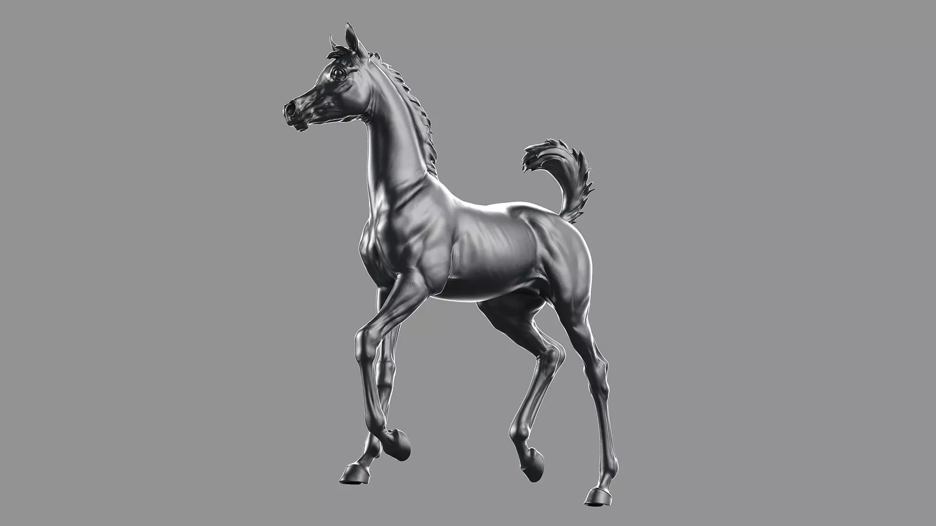Arab Foal running I 3D Sculpting 3D print model_5