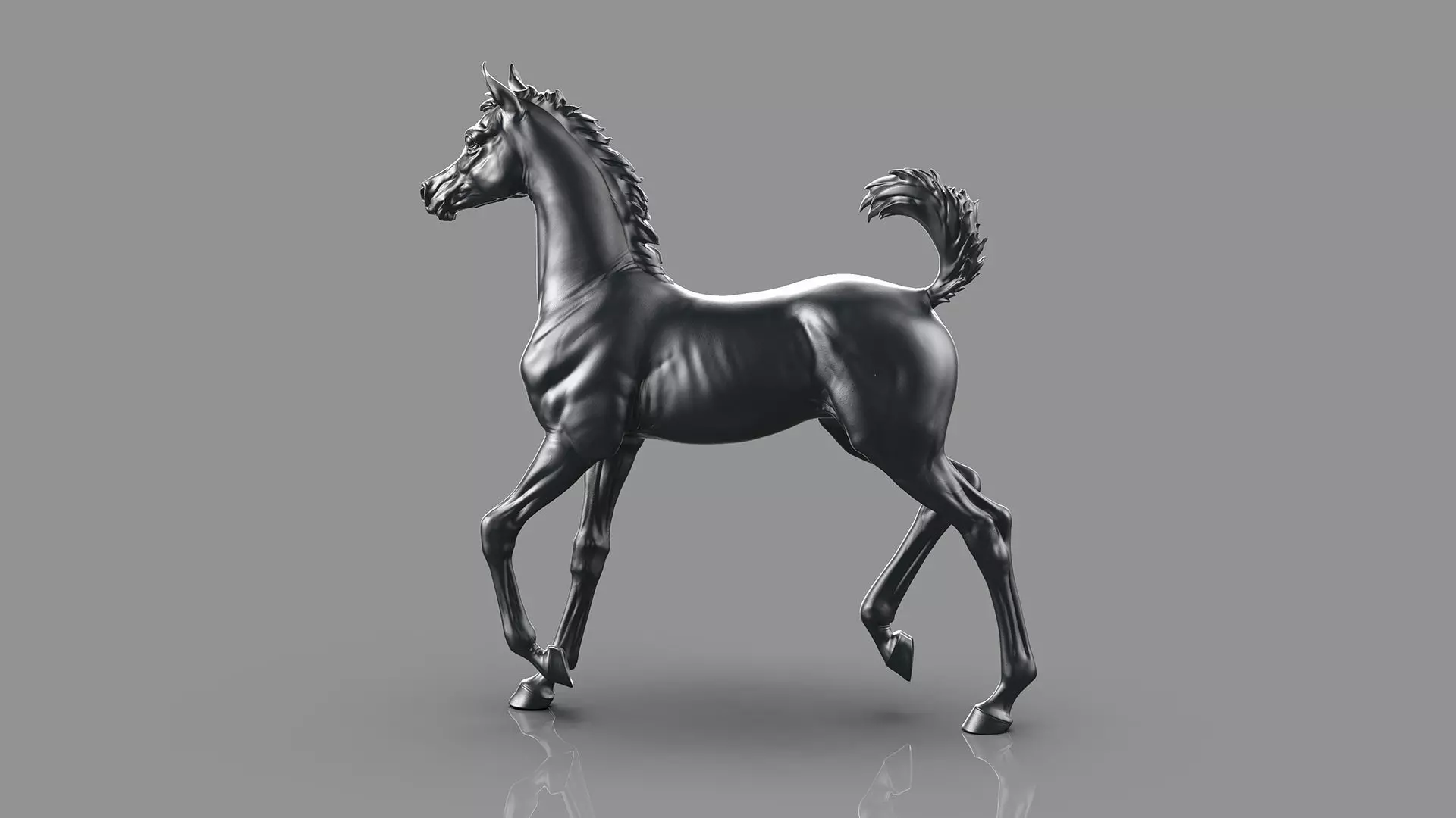 Arab Foal running I 3D Sculpting 3D print model_3