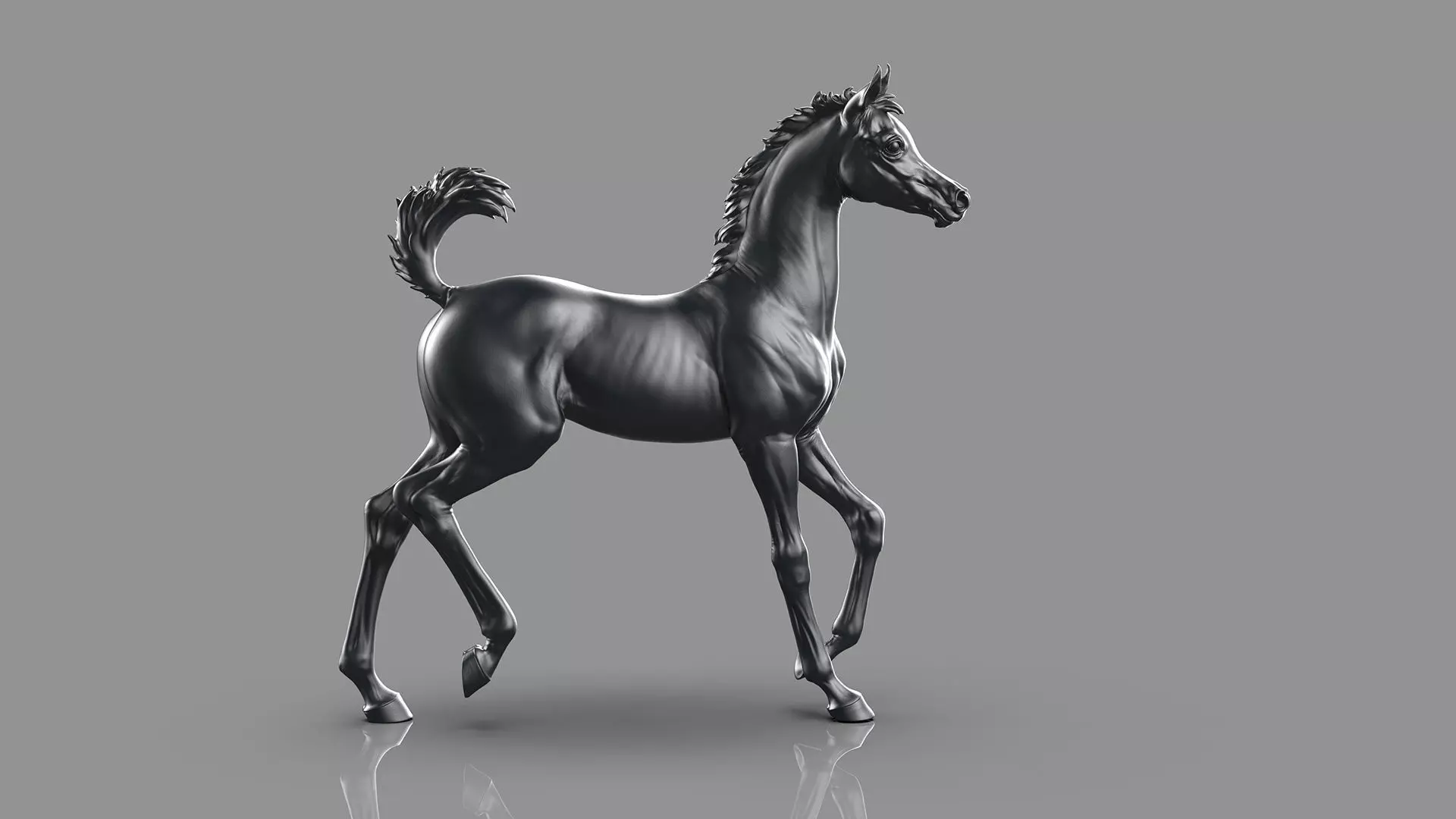 Arab Foal running I 3D Sculpting 3D print model_4