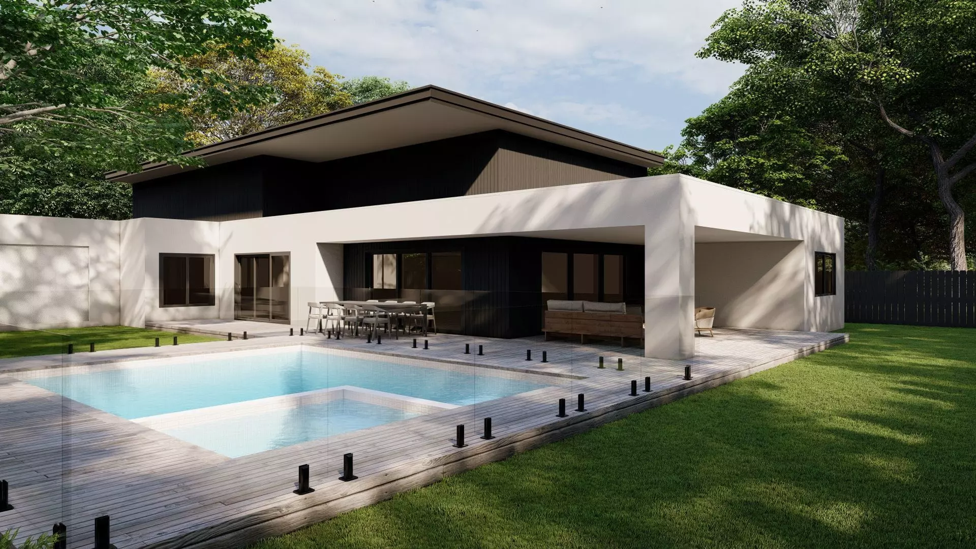 Garden Landscape 3D Model - SketchUp and Lumion Scene Free 3D model