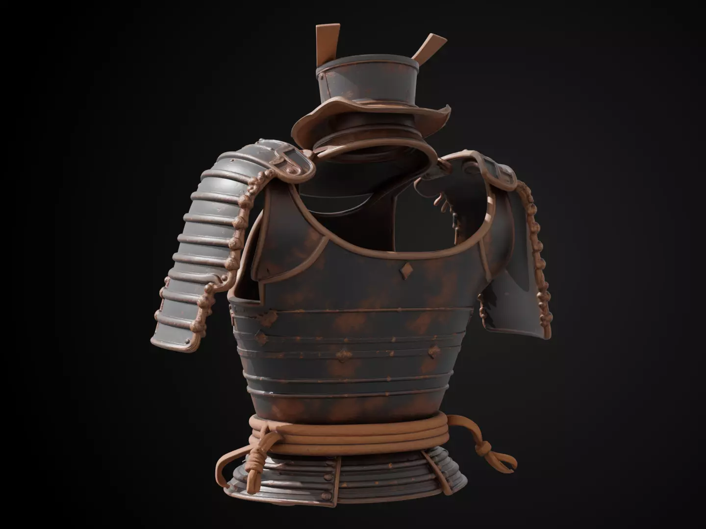 Stylized Samurai Armor - Wanderers Warplate 3D print model_7