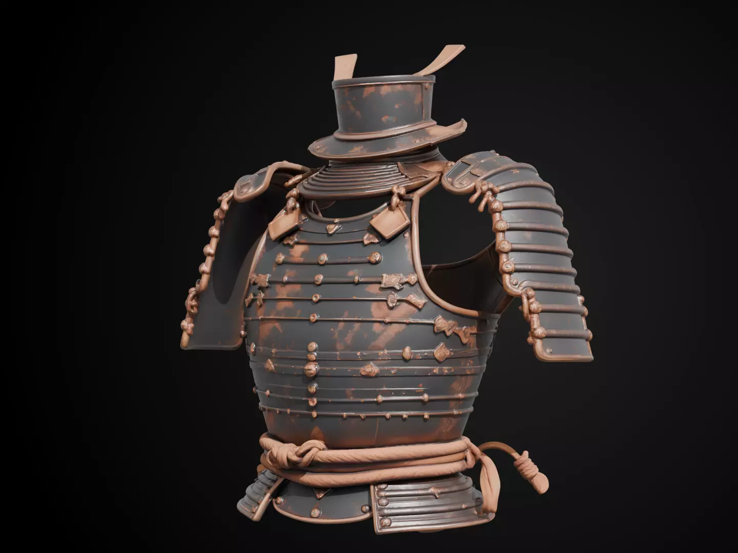 Stylized Samurai Armor - Wanderers Warplate 3D print model_11