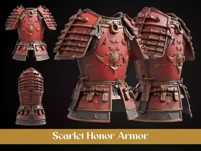 Stylized Samurai Armor - Scarlet Honor 3D print model