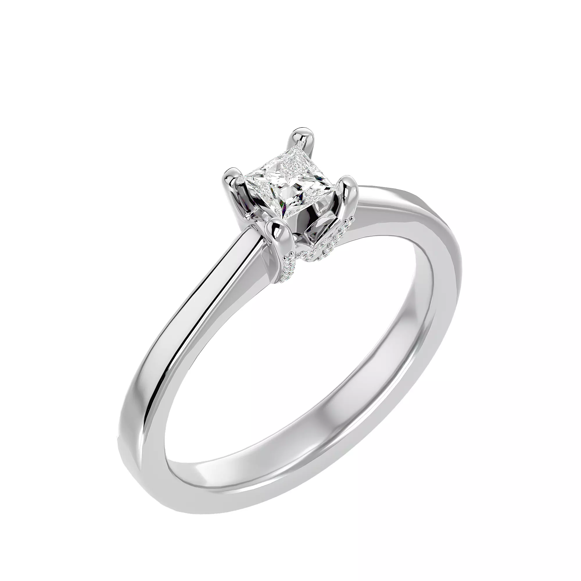 Open Embrace Princes Solitaire Ring 360 Video Multi Render 3D print model