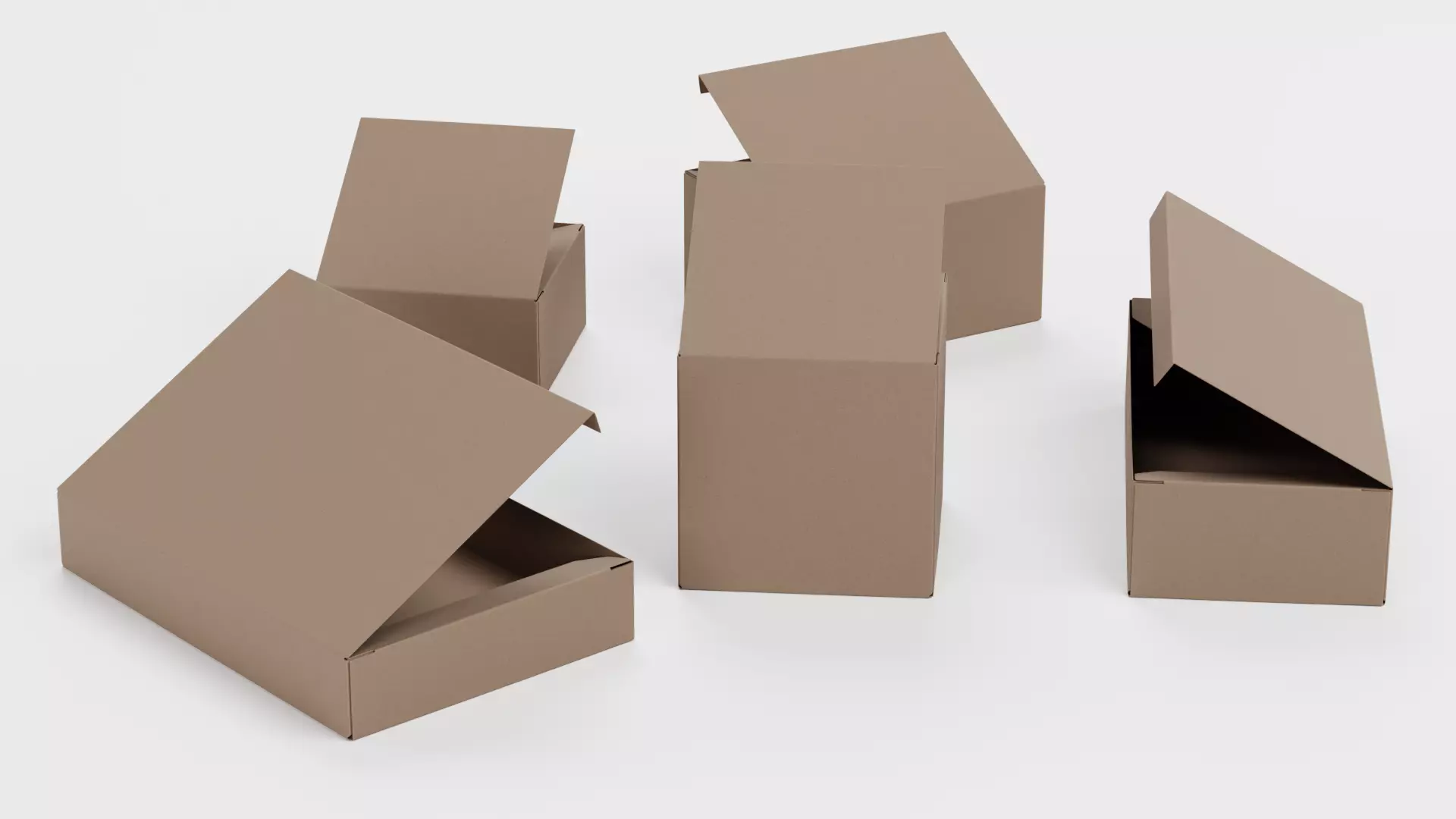 -Carboard Boxes- Rigged- Low-poly 3D model_8