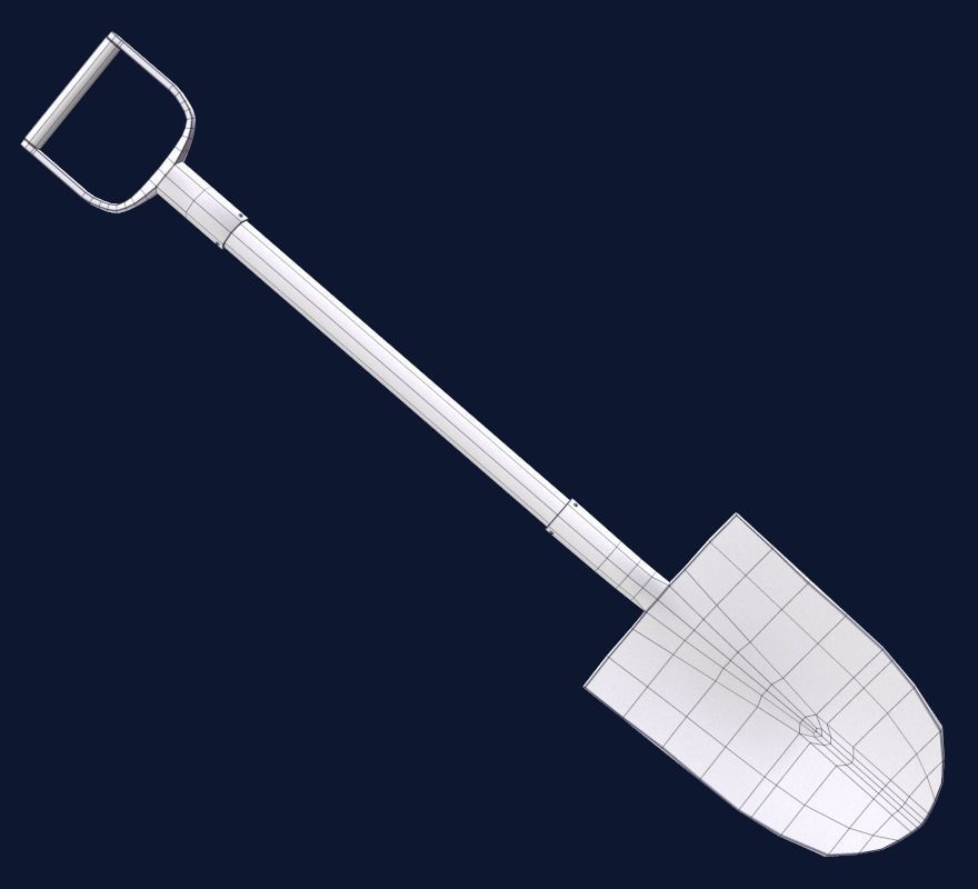 Shovel 1 Plus 1 PBR Game Ready Low-poly 3D model_5