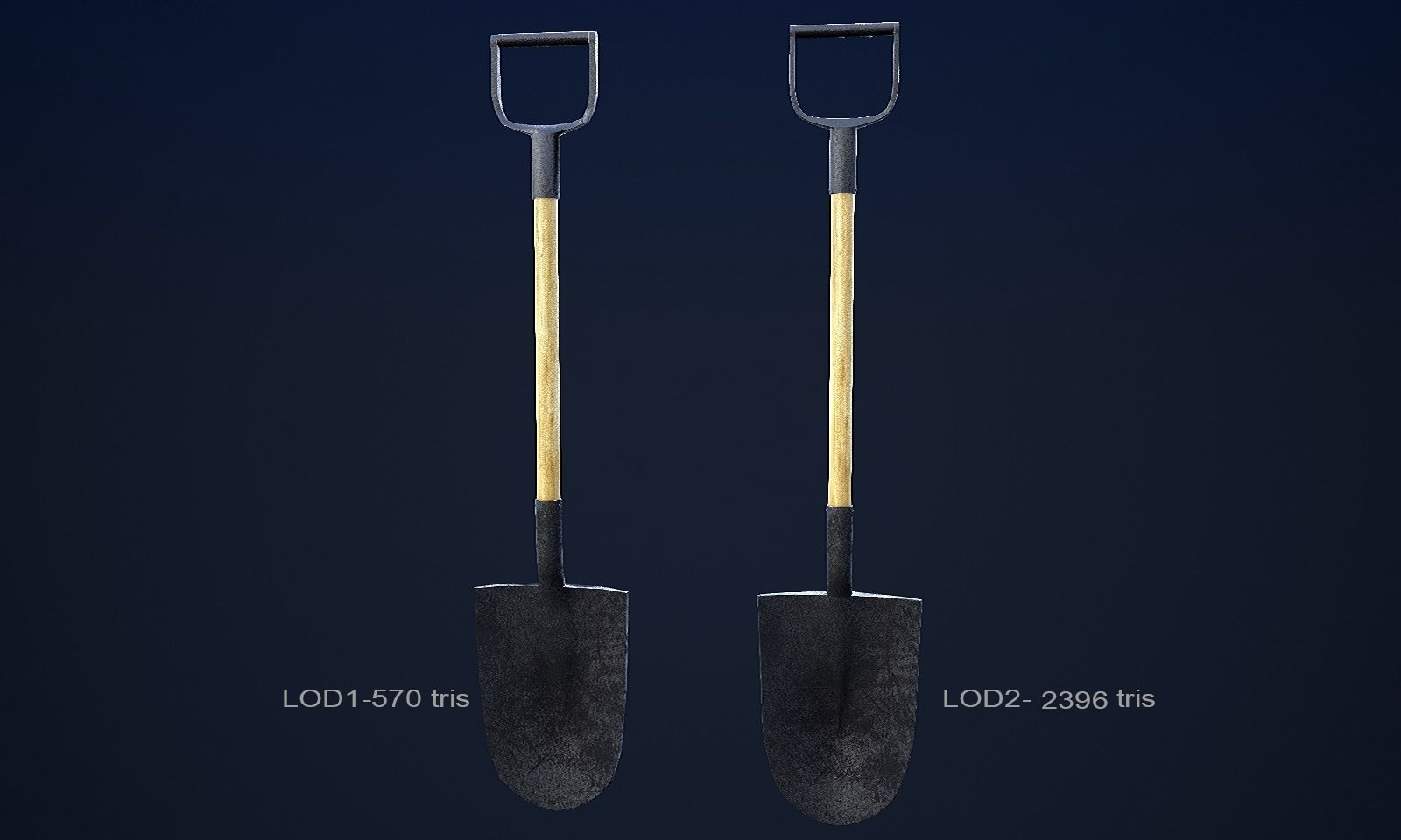 Shovel 1 Plus 1 PBR Game Ready Low-poly 3D model_3