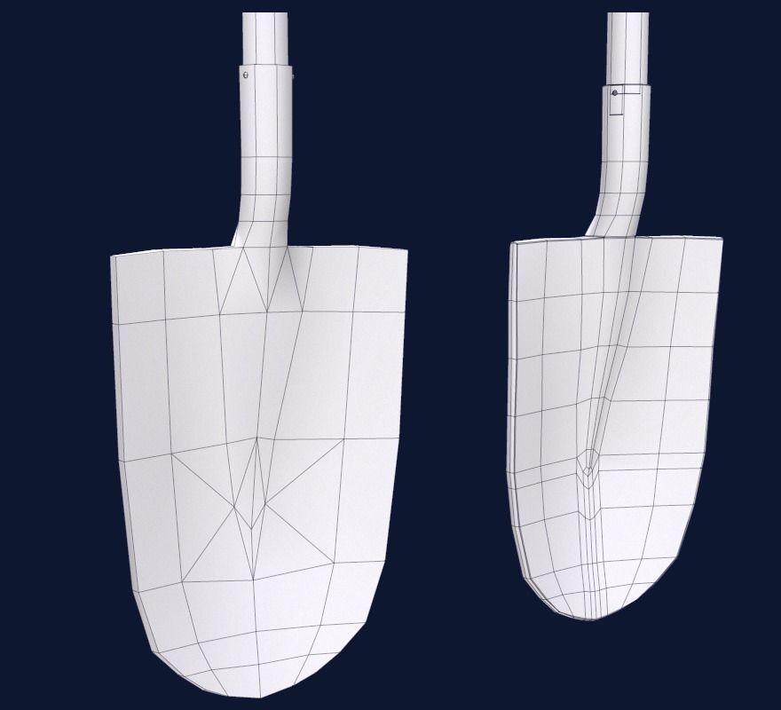 Shovel 1 Plus 1 PBR Game Ready Low-poly 3D model_7