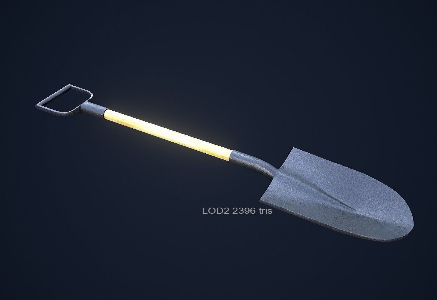 Shovel 1 Plus 1 PBR Game Ready Low-poly 3D model_1