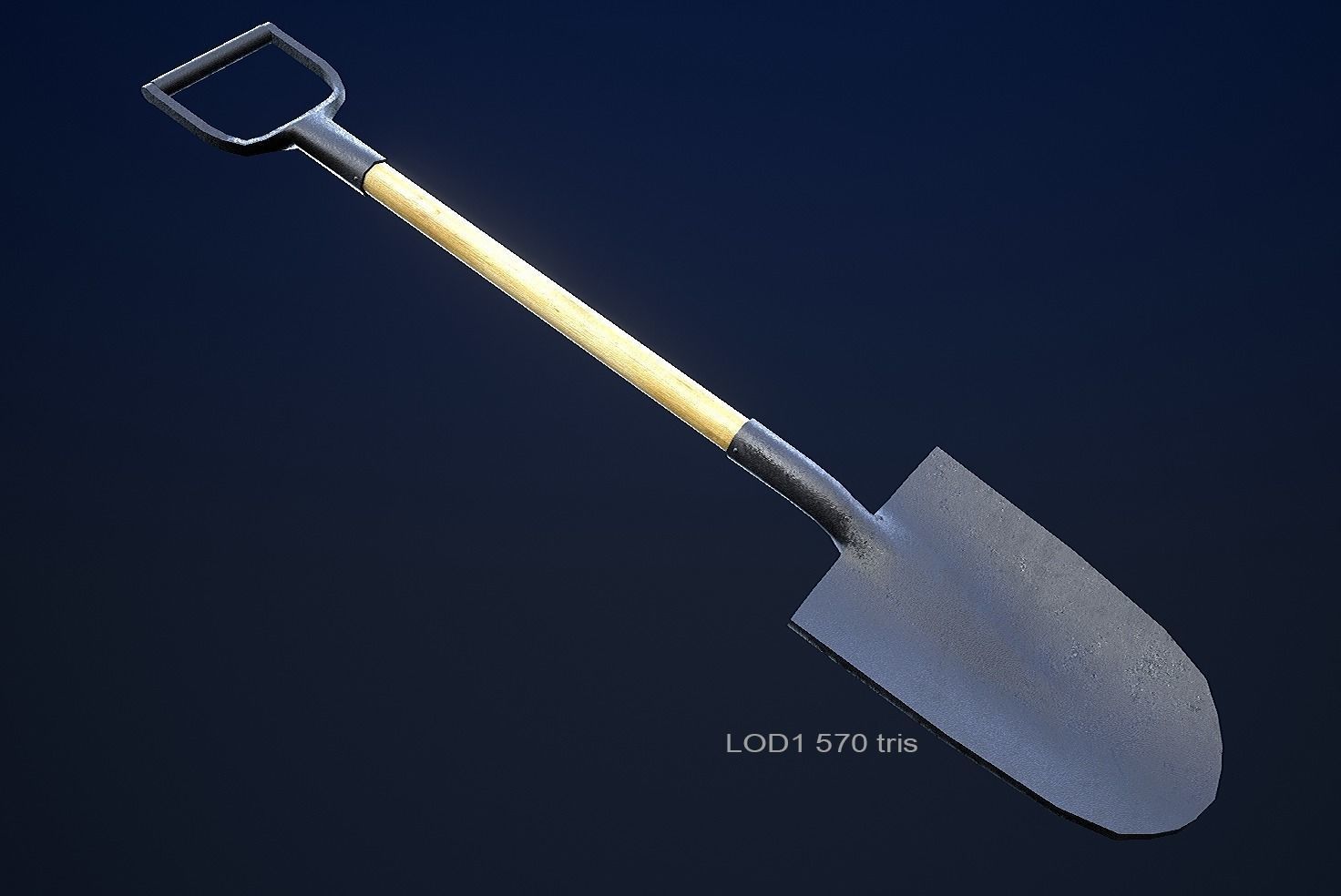 Shovel 1 Plus 1 PBR Game Ready Low-poly 3D model_0