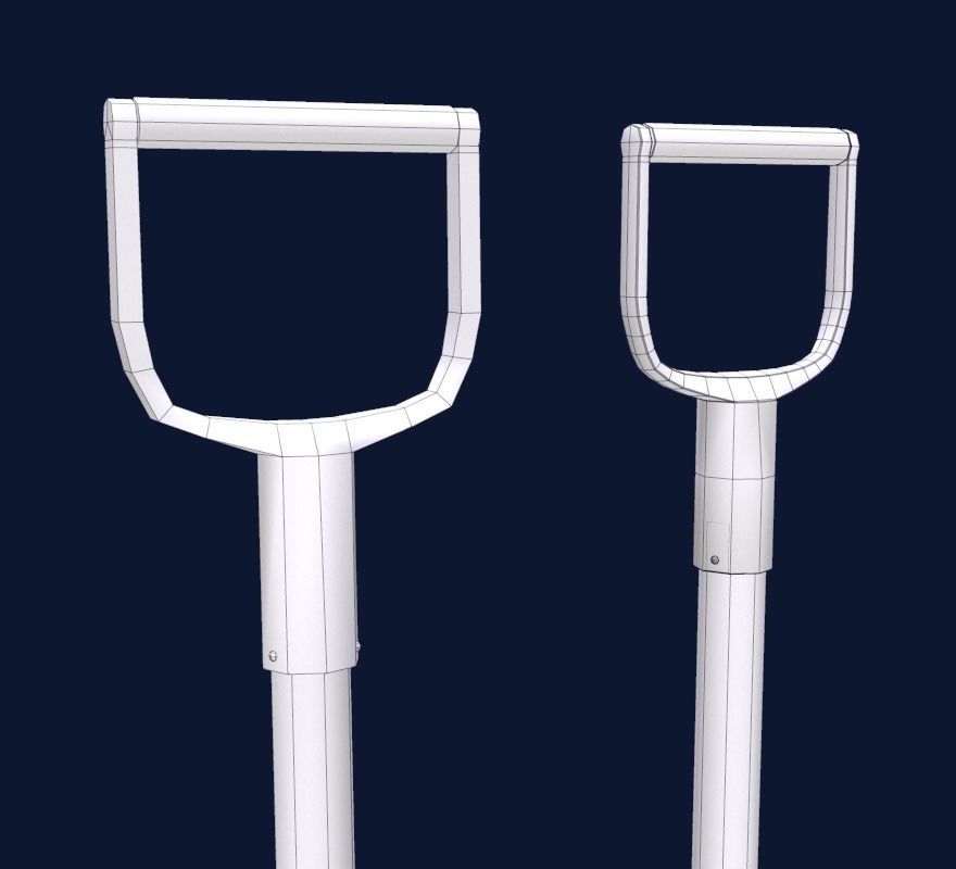 Shovel 1 Plus 1 PBR Game Ready Low-poly 3D model_6