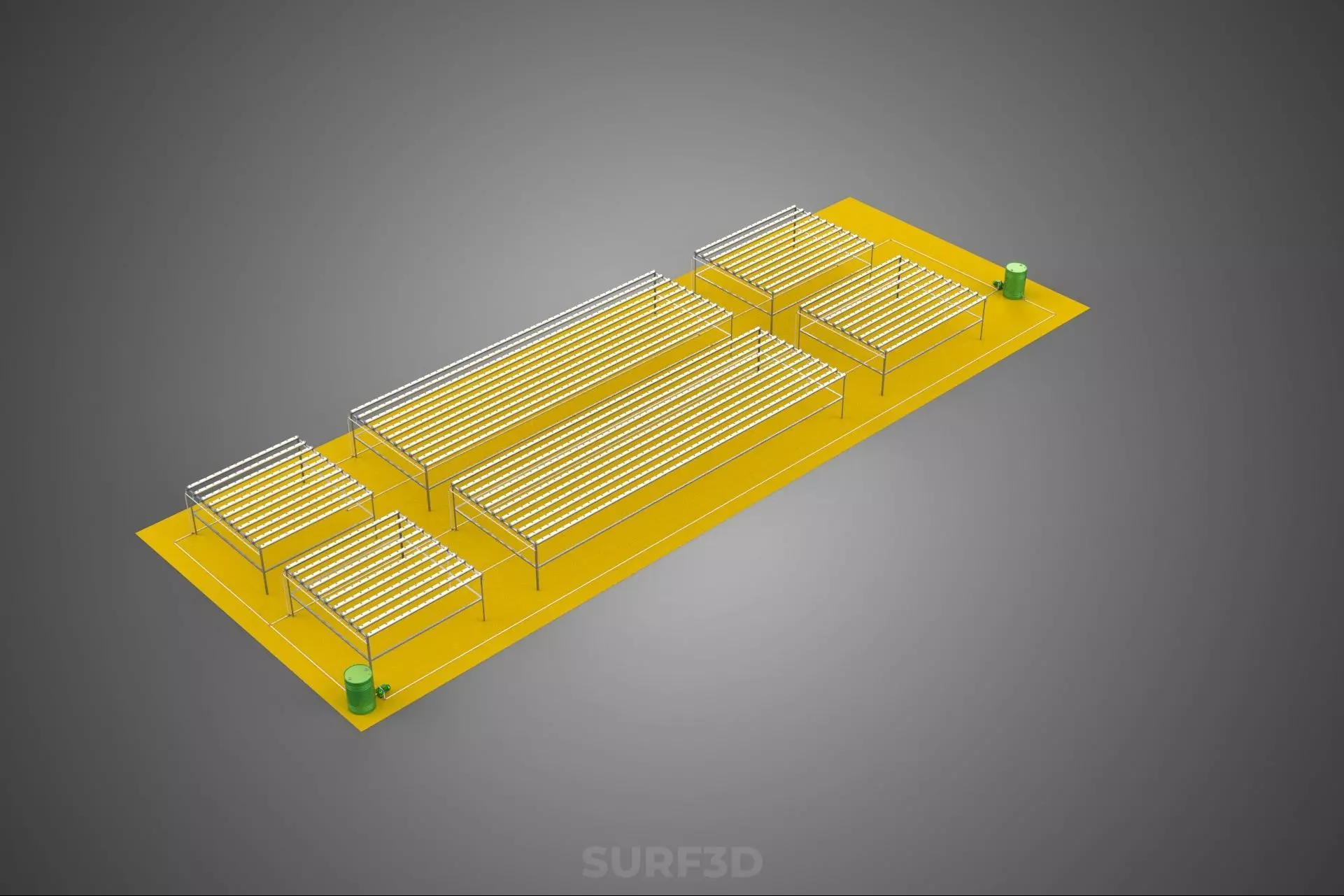 FIELD GARDEN LAYOUT AEROPONIC HYDROPONIC PLANT CROP FARM FACTORY 3D model_7