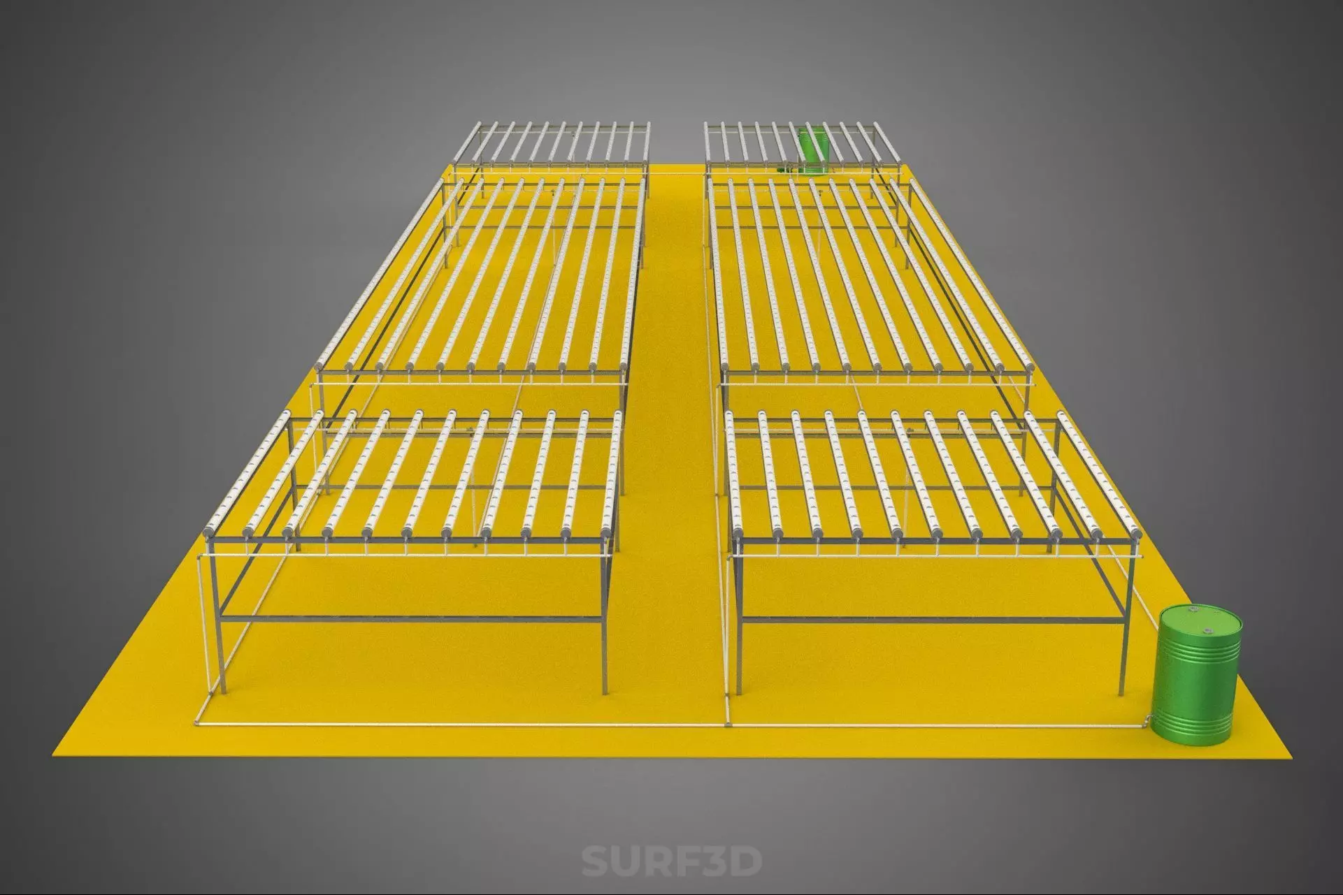 FIELD GARDEN LAYOUT AEROPONIC HYDROPONIC PLANT CROP FARM FACTORY 3D model_22