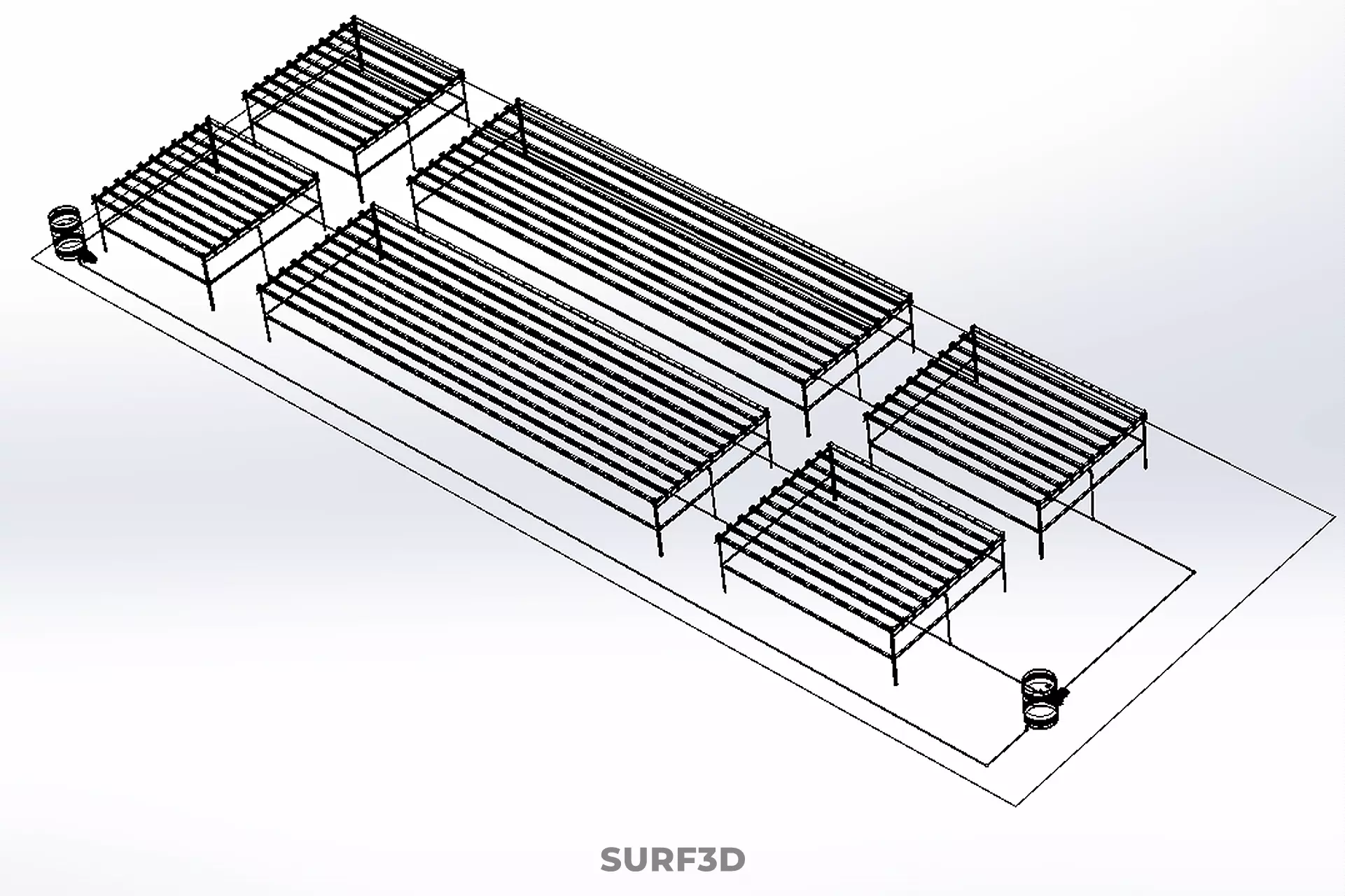 FIELD GARDEN LAYOUT AEROPONIC HYDROPONIC PLANT CROP FARM FACTORY 3D model_35