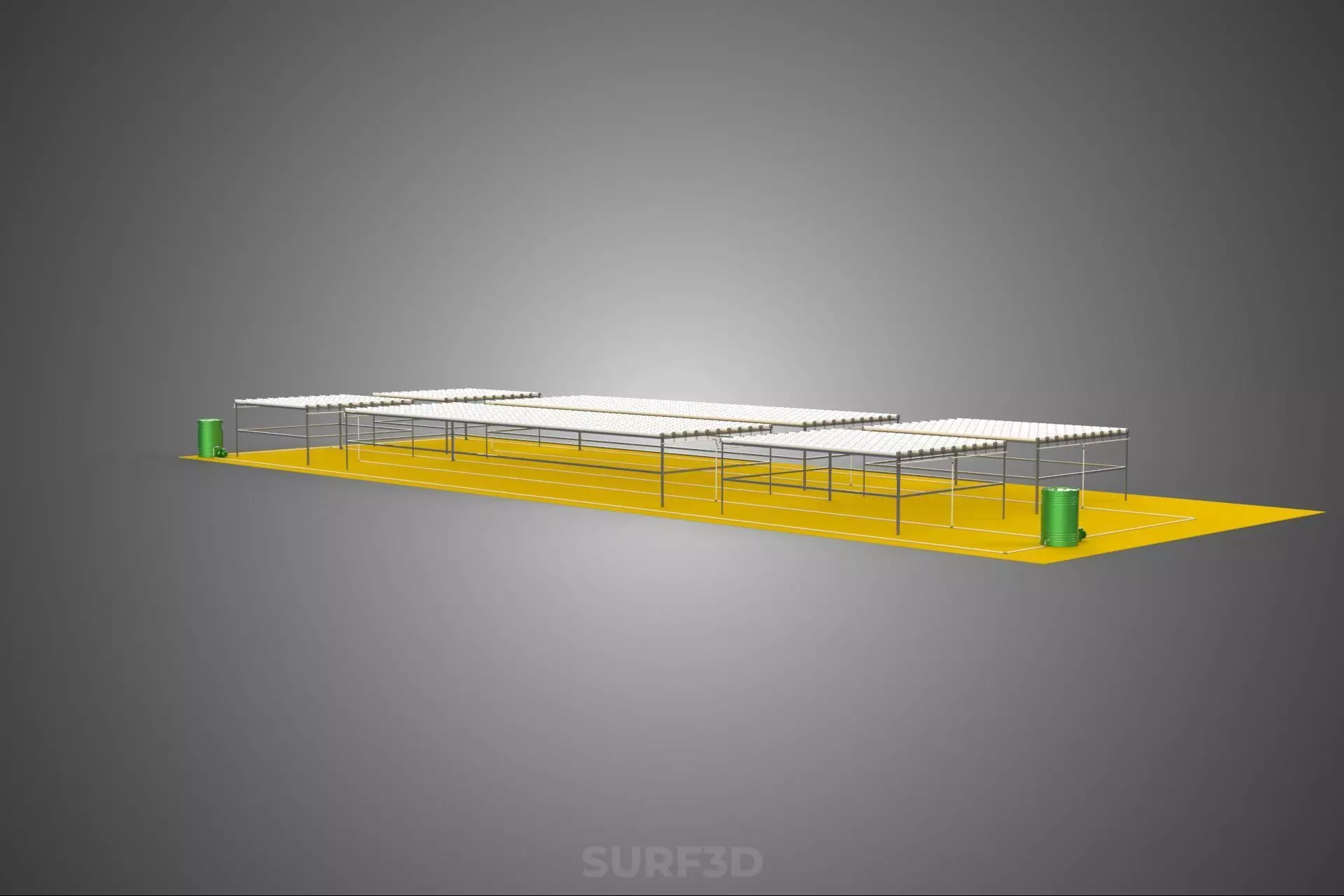 FIELD GARDEN LAYOUT AEROPONIC HYDROPONIC PLANT CROP FARM FACTORY 3D model_8