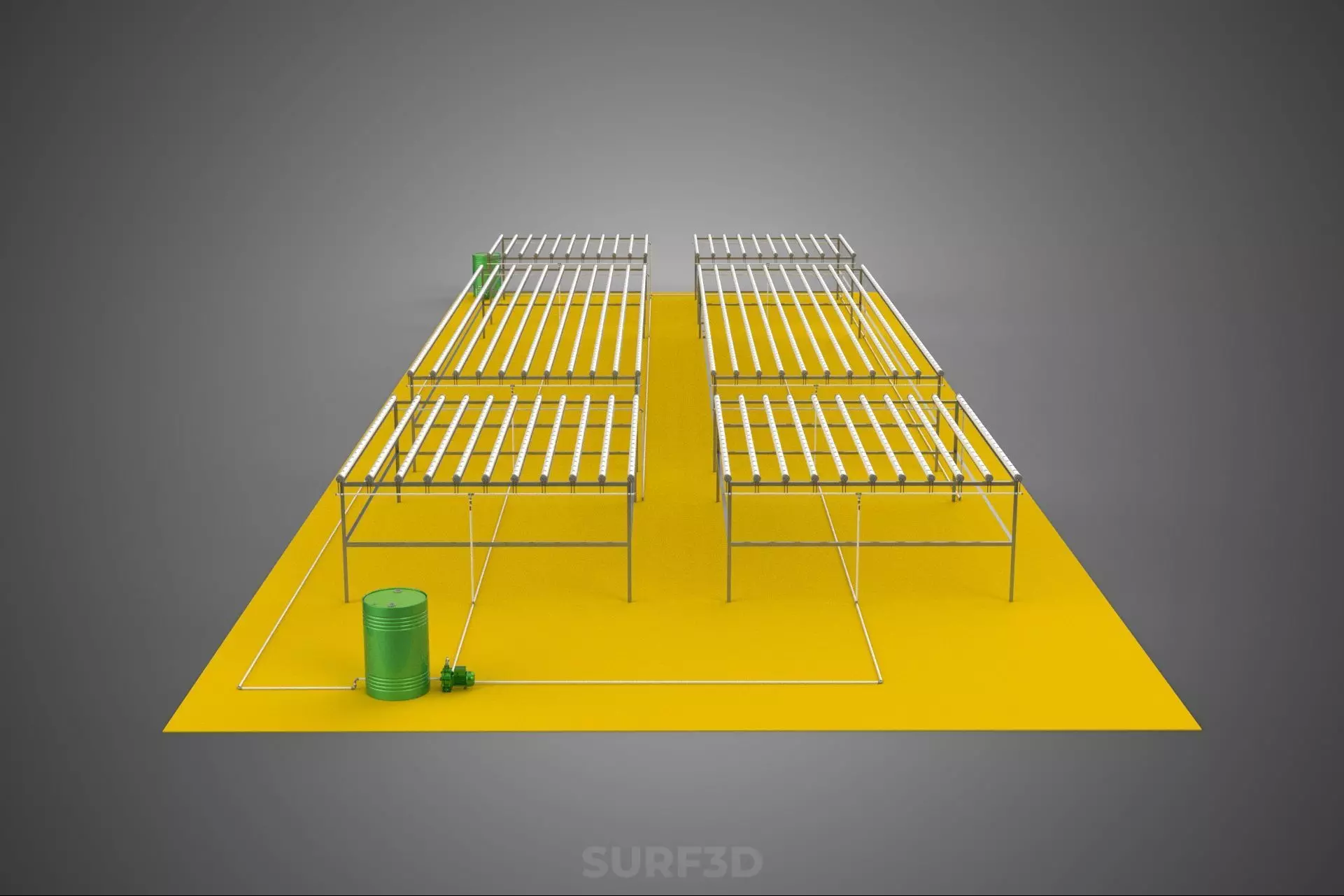 FIELD GARDEN LAYOUT AEROPONIC HYDROPONIC PLANT CROP FARM FACTORY 3D model_24