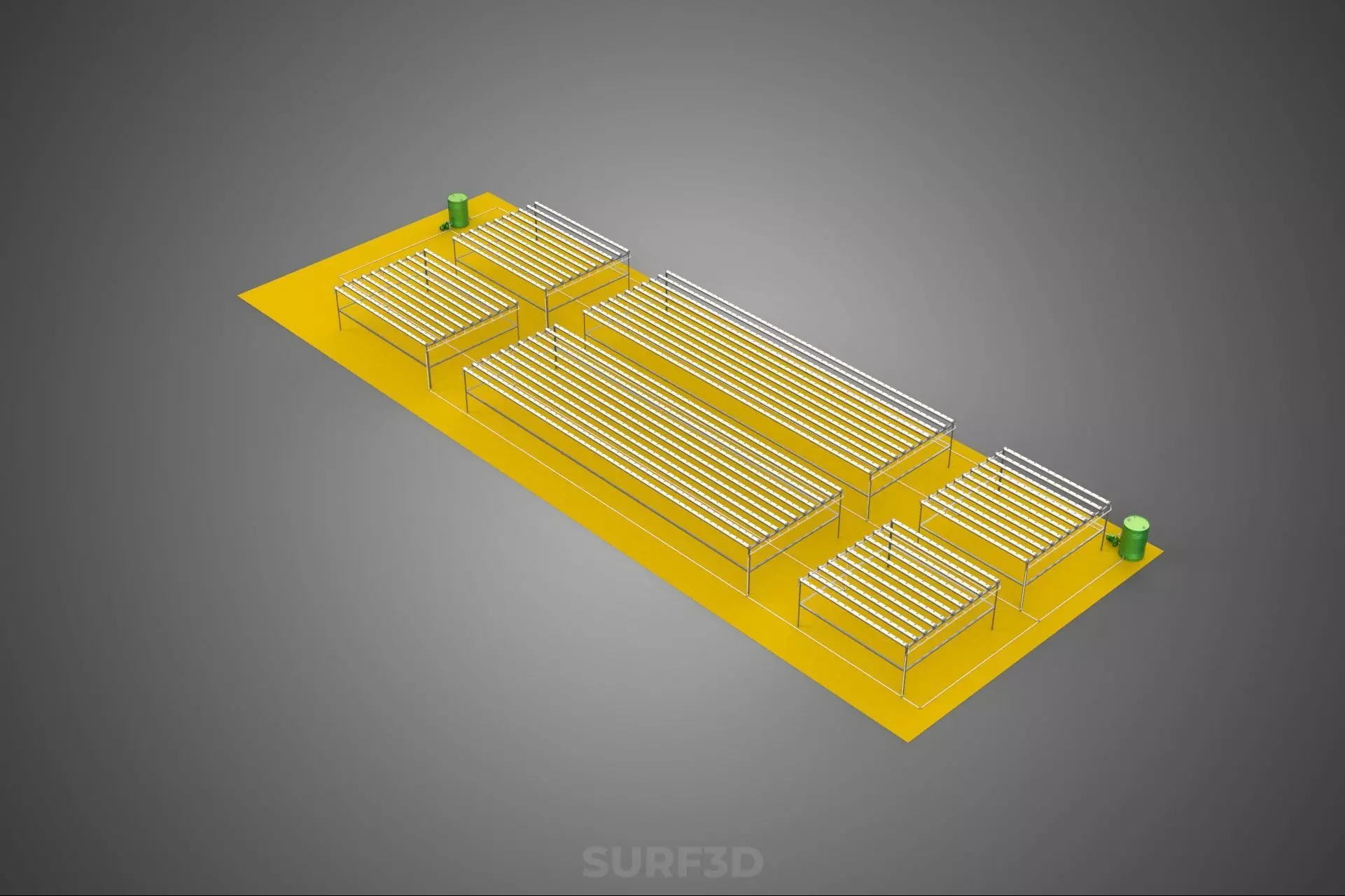 FIELD GARDEN LAYOUT AEROPONIC HYDROPONIC PLANT CROP FARM FACTORY 3D model_5