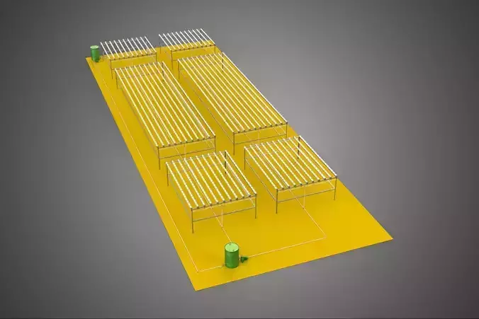 FIELD GARDEN LAYOUT AEROPONIC HYDROPONIC PLANT CROP FARM FACTORY 3D model