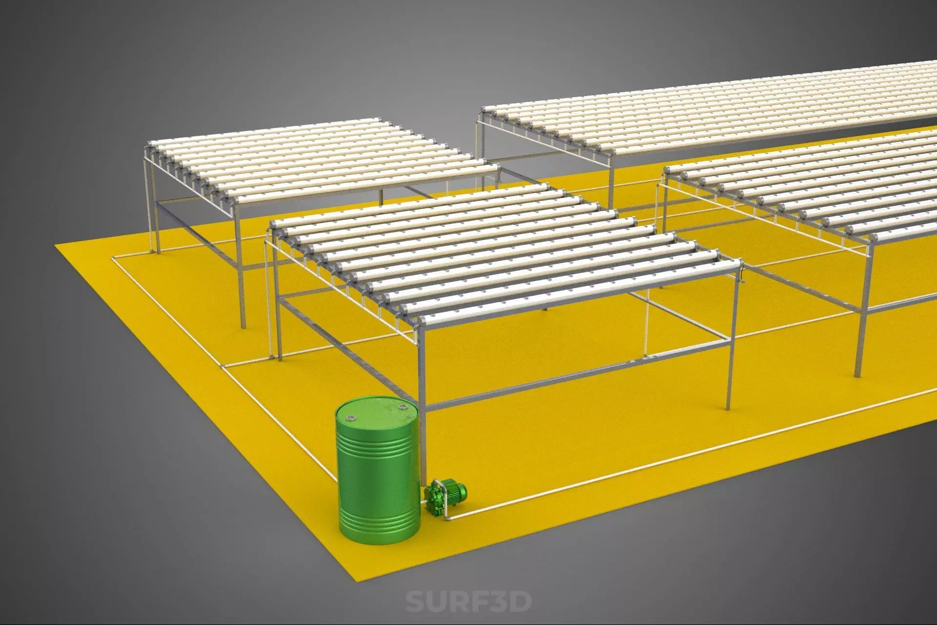 FIELD GARDEN LAYOUT AEROPONIC HYDROPONIC PLANT CROP FARM FACTORY 3D model_29