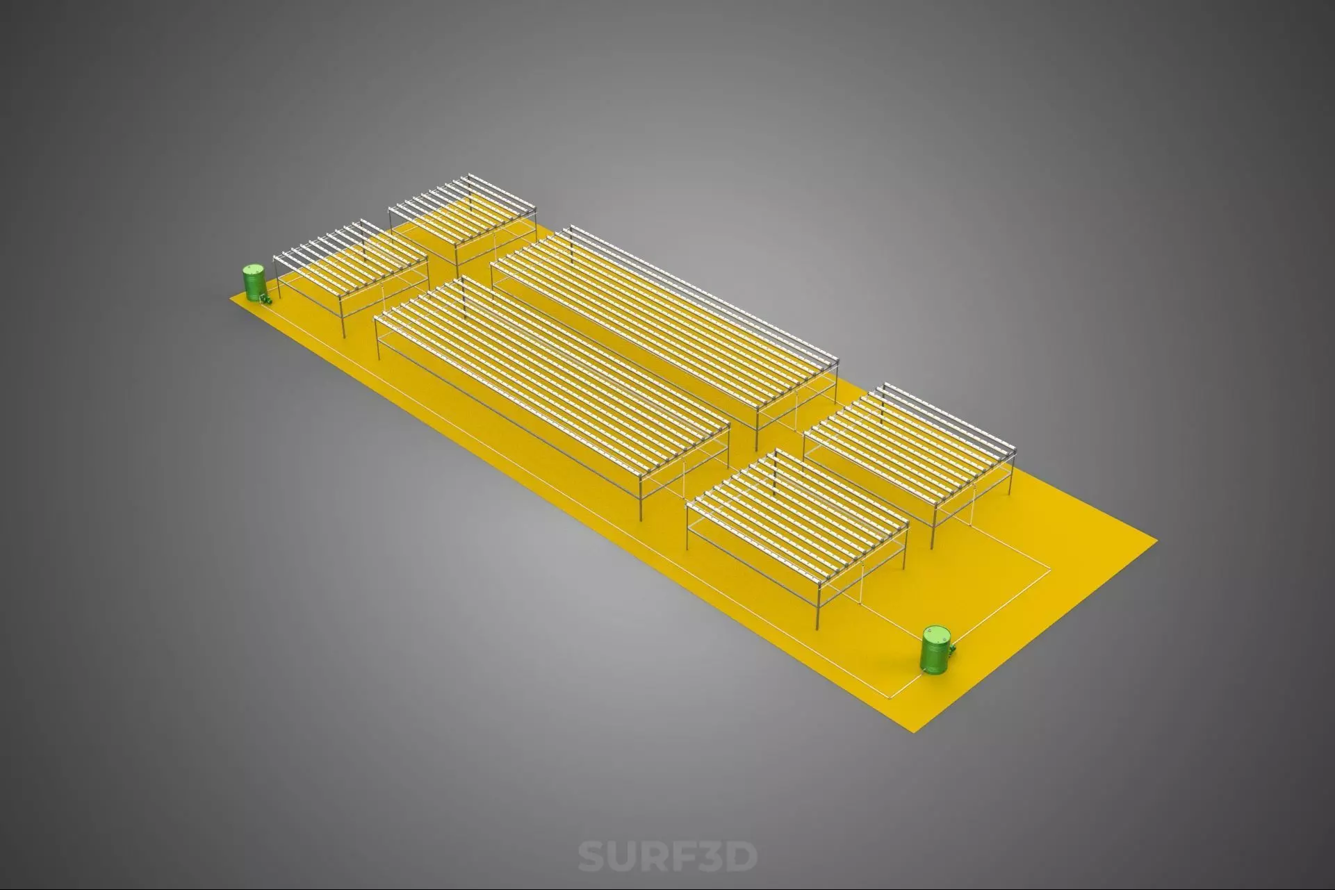 FIELD GARDEN LAYOUT AEROPONIC HYDROPONIC PLANT CROP FARM FACTORY 3D model_1