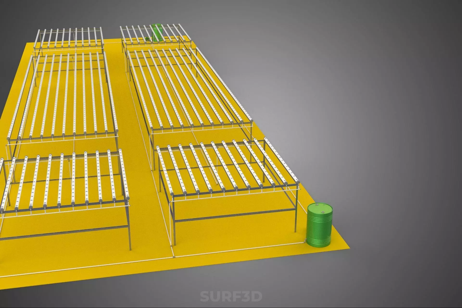 FIELD GARDEN LAYOUT AEROPONIC HYDROPONIC PLANT CROP FARM FACTORY 3D model_30