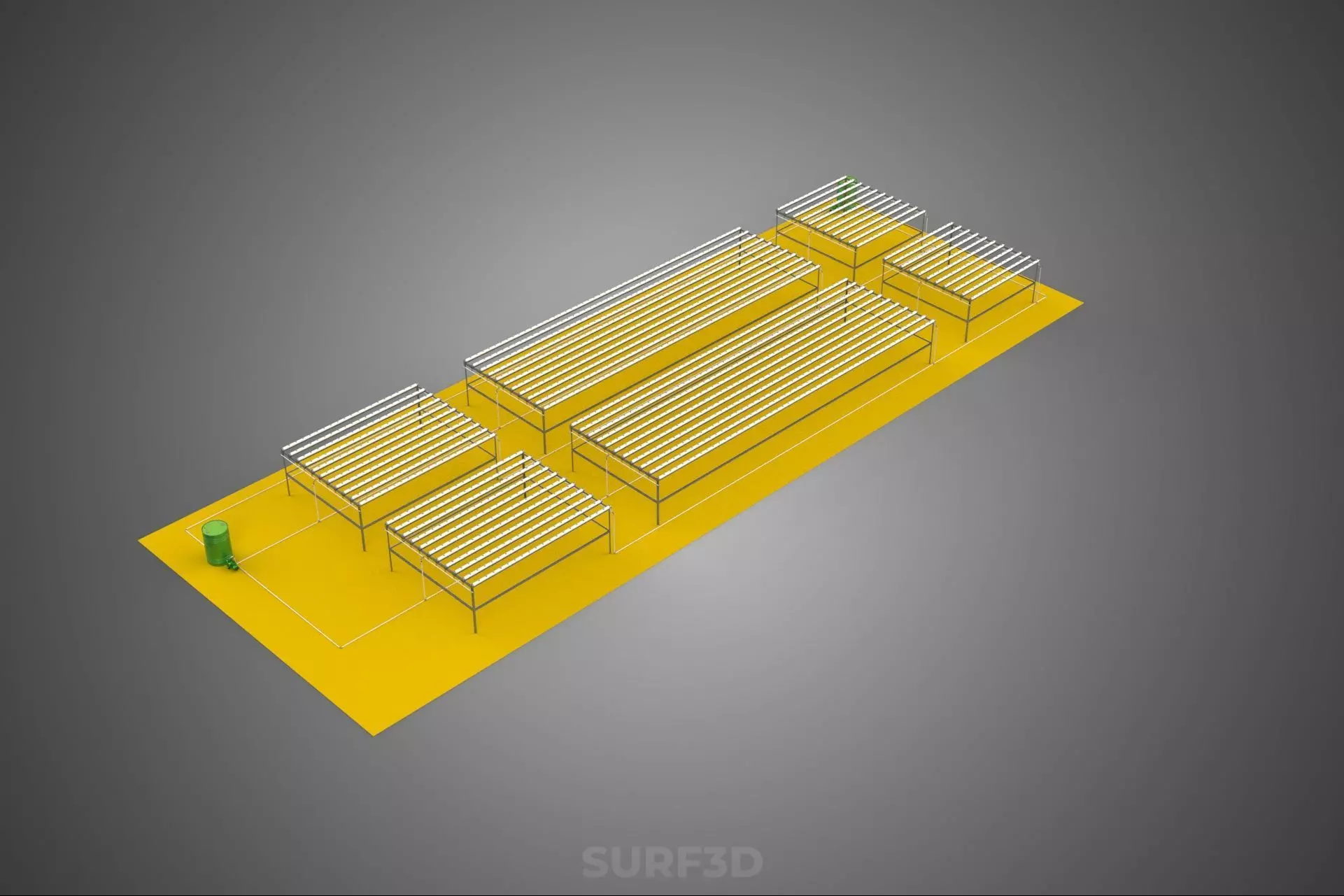 FIELD GARDEN LAYOUT AEROPONIC HYDROPONIC PLANT CROP FARM FACTORY 3D model_3
