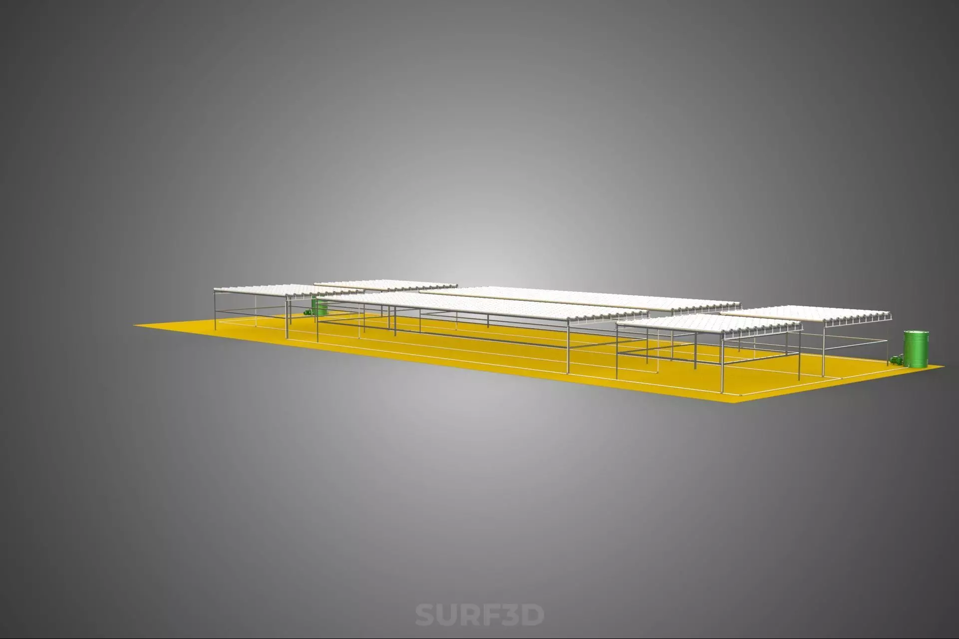 FIELD GARDEN LAYOUT AEROPONIC HYDROPONIC PLANT CROP FARM FACTORY 3D model_11