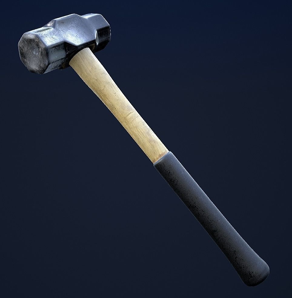 Sledge Hammer 1 Plus 1 PBR Game Ready Low-poly 3D model_3