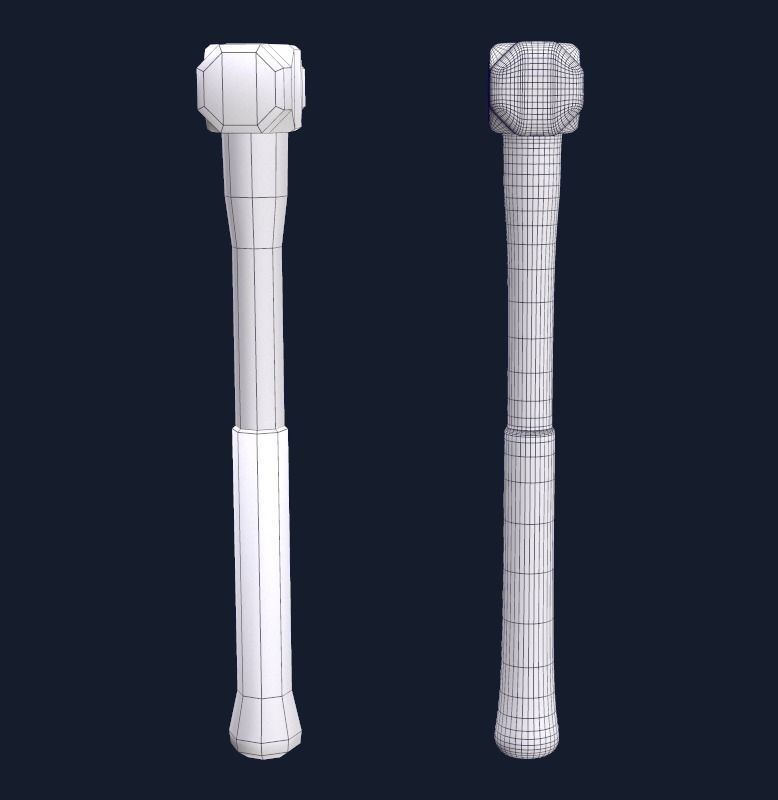 Sledge Hammer 1 Plus 1 PBR Game Ready Low-poly 3D model_6