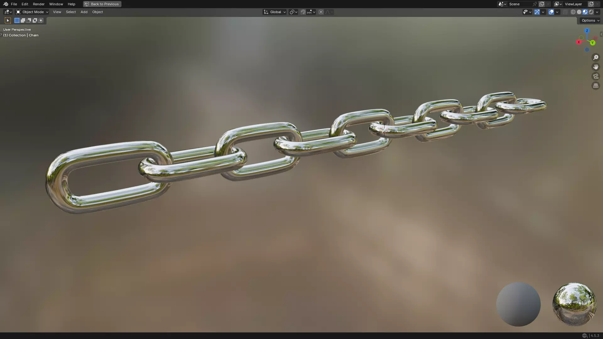 Silver Chain PBR 3D model_6