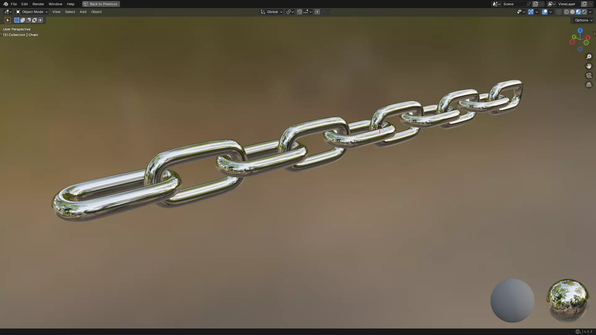 Silver Chain PBR 3D model_4