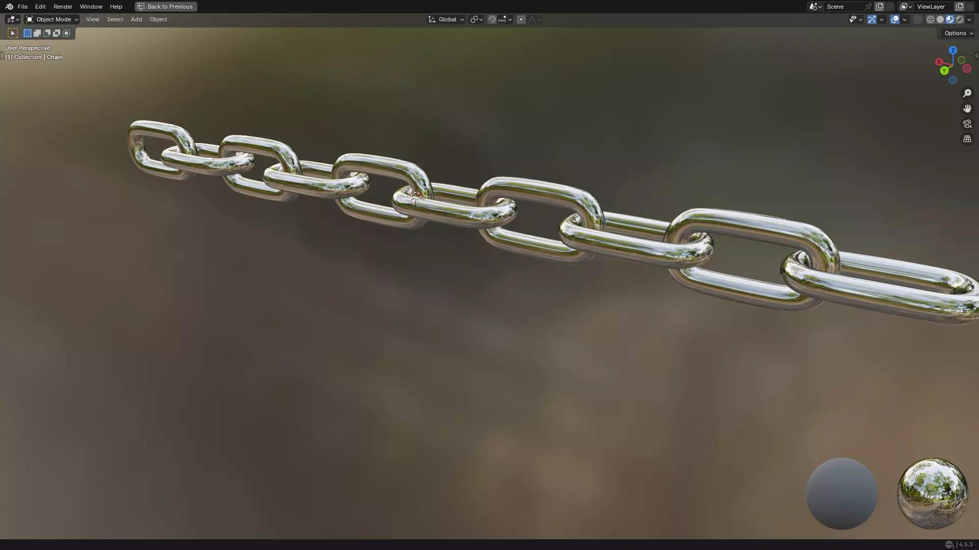 Silver Chain PBR 3D model_7