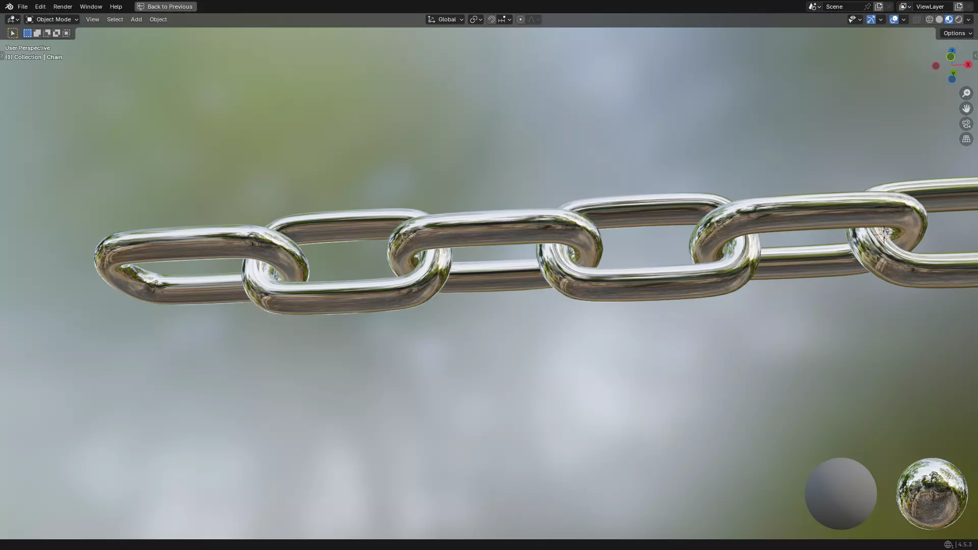 Silver Chain PBR 3D model_12
