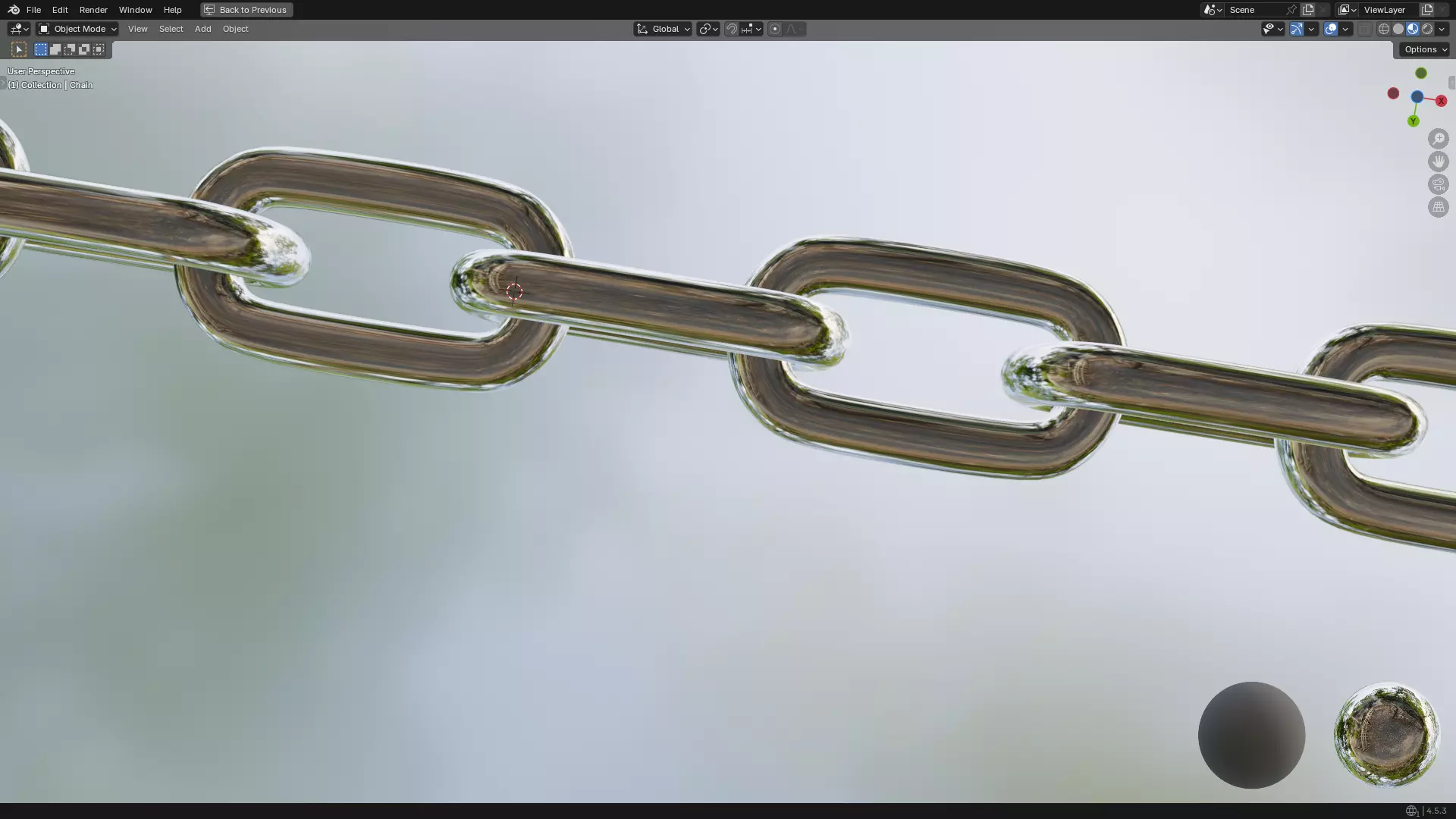 Silver Chain PBR 3D model_11