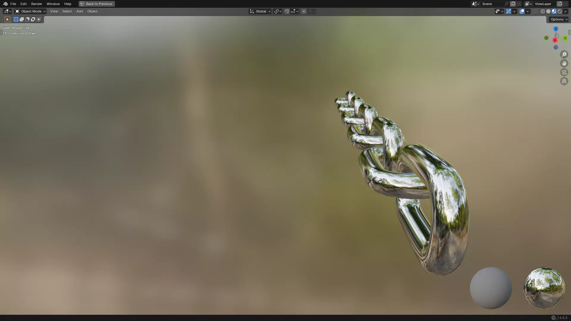 Silver Chain PBR 3D model_5