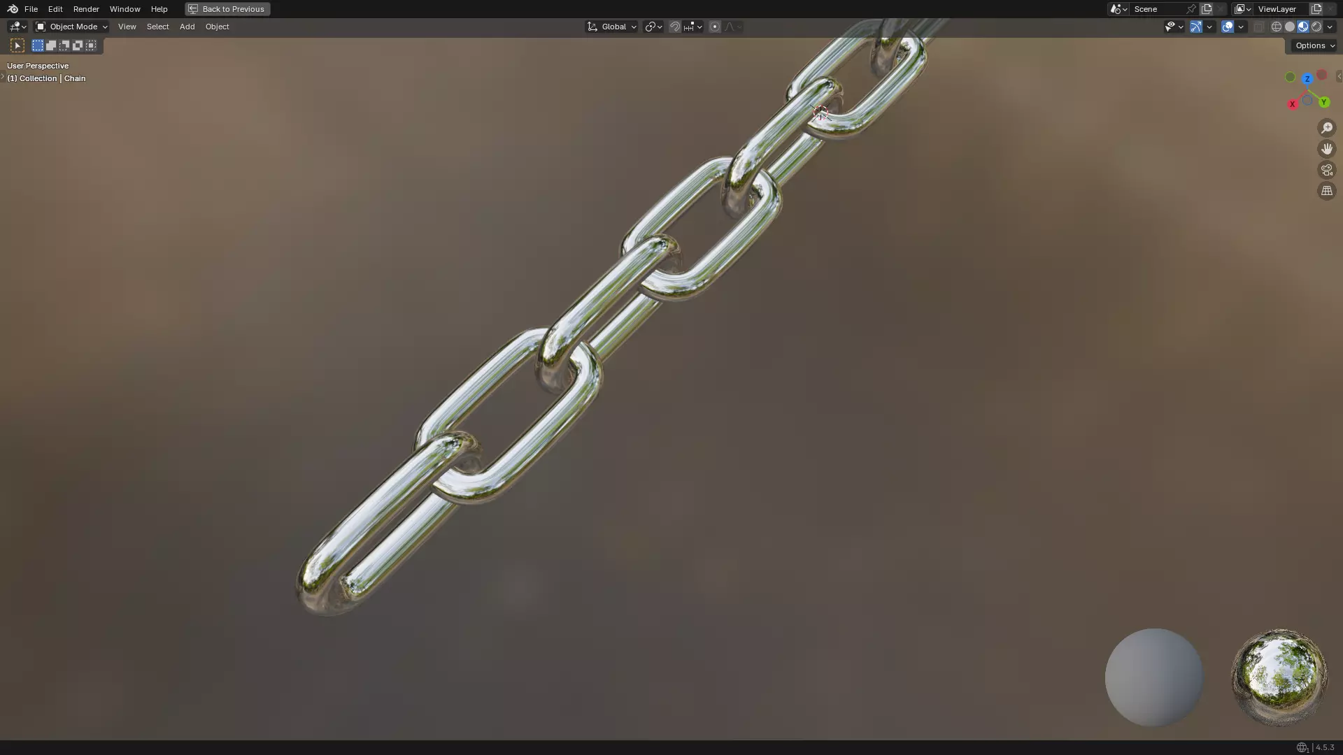 Silver Chain PBR 3D model_9
