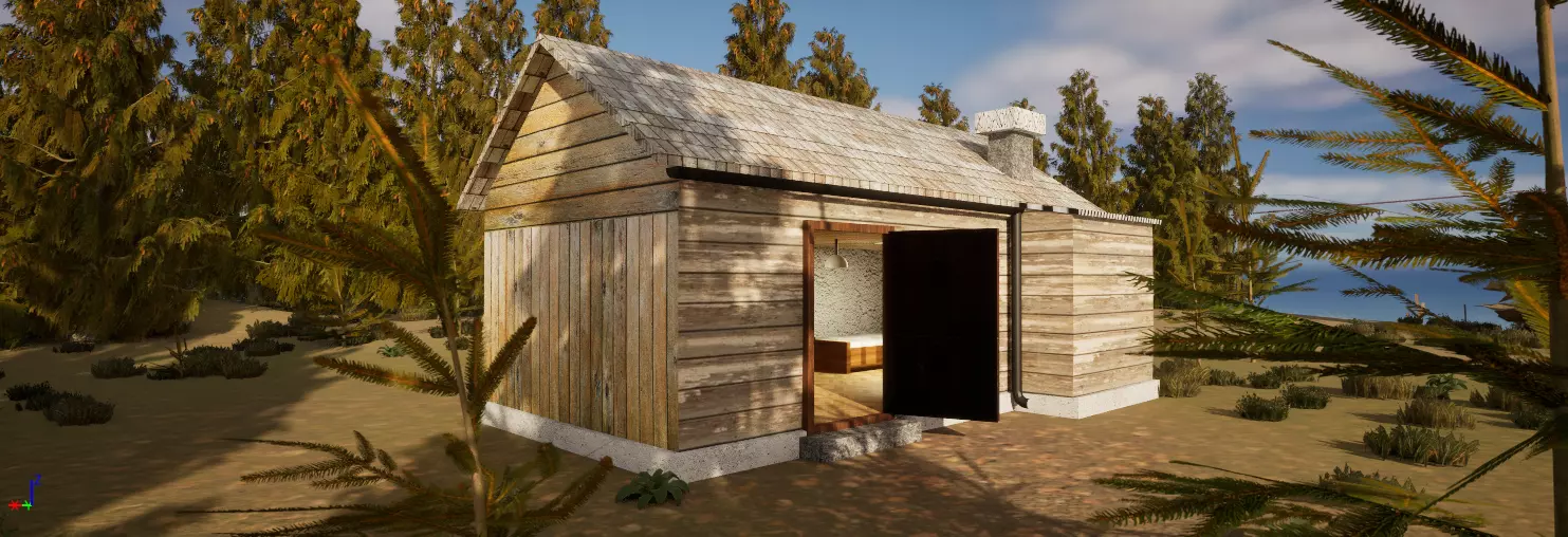 old small house Low-poly 3D model_4