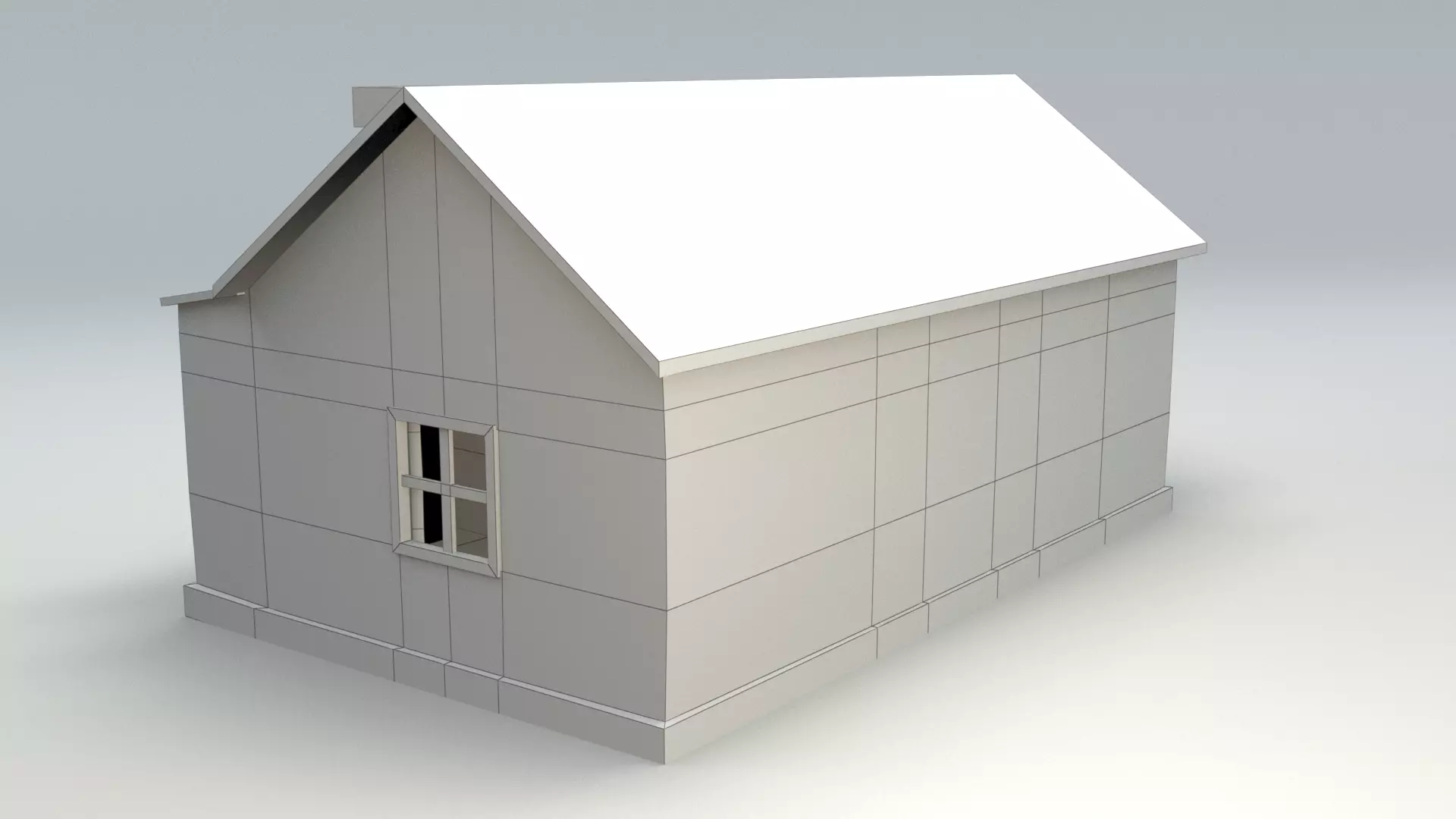 old small house Low-poly 3D model_11