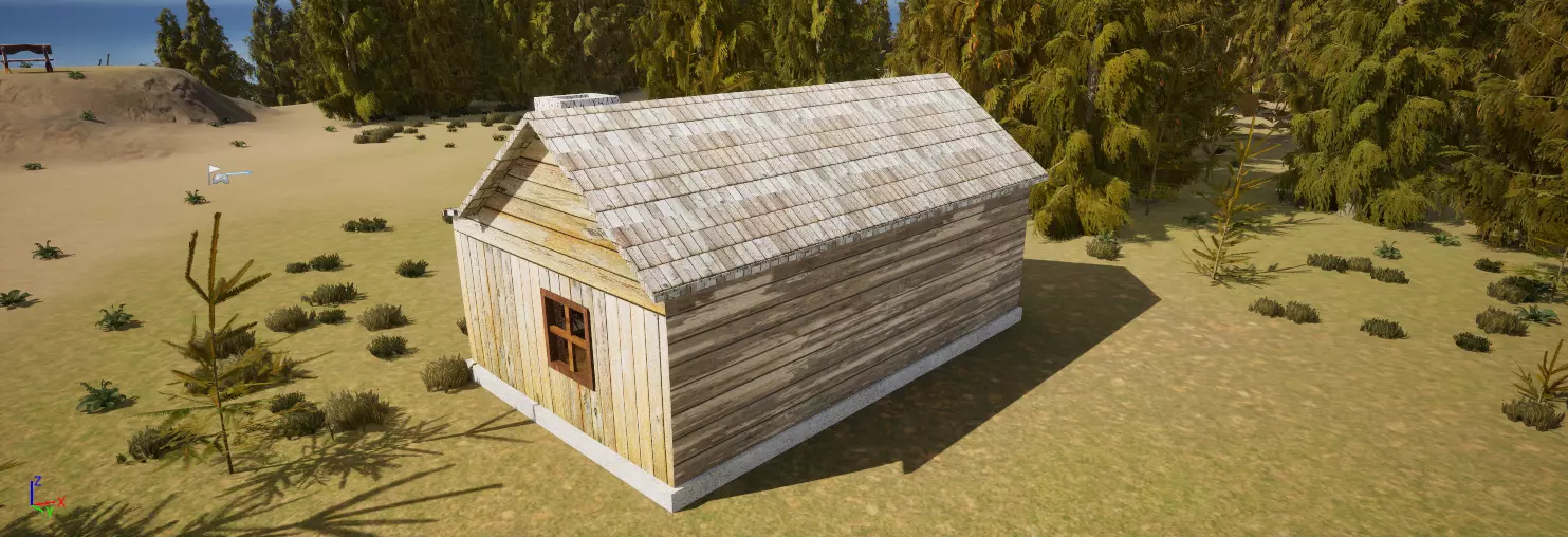 old small house Low-poly 3D model_1