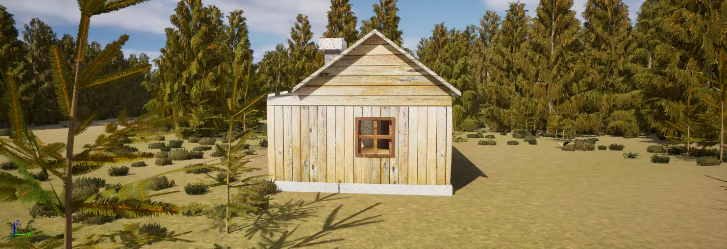 old small house Low-poly 3D model_2