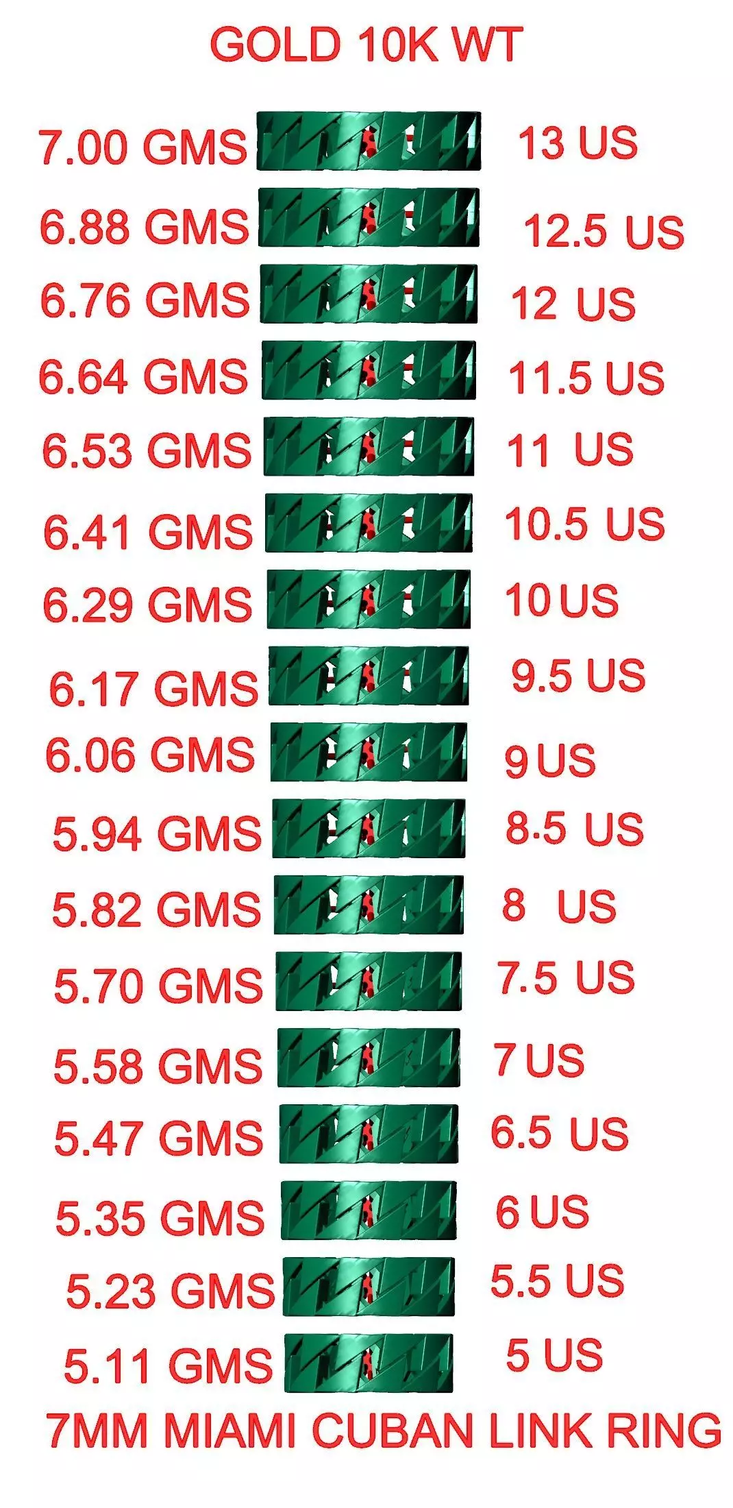 82 Size MIAMI CUBAN LINK RING JEWELRY 3D Model Collection_6