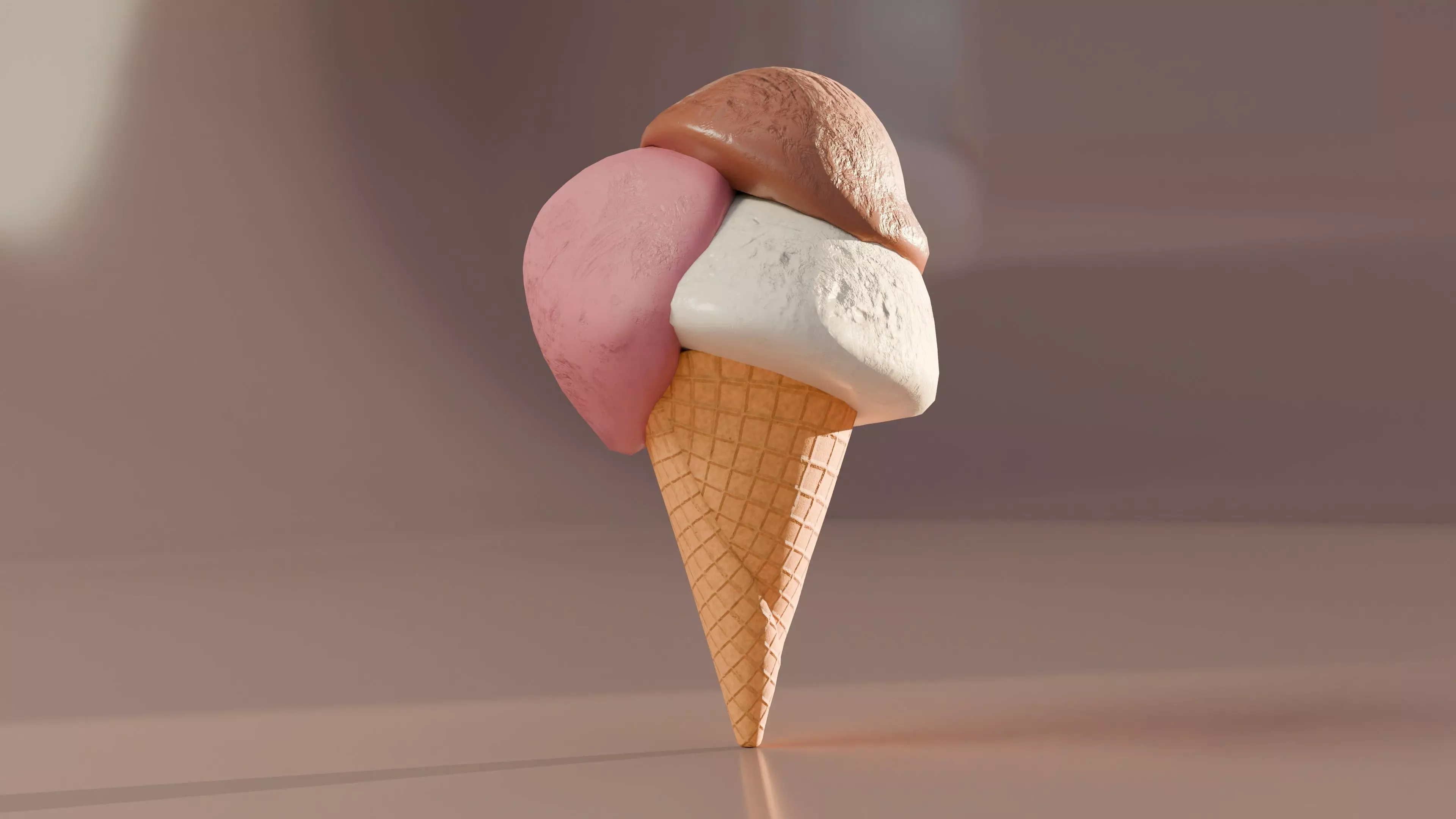 Mini Modular Ice Cream Pack Low Poly Game Ready with LODs Low-poly 3D model_2