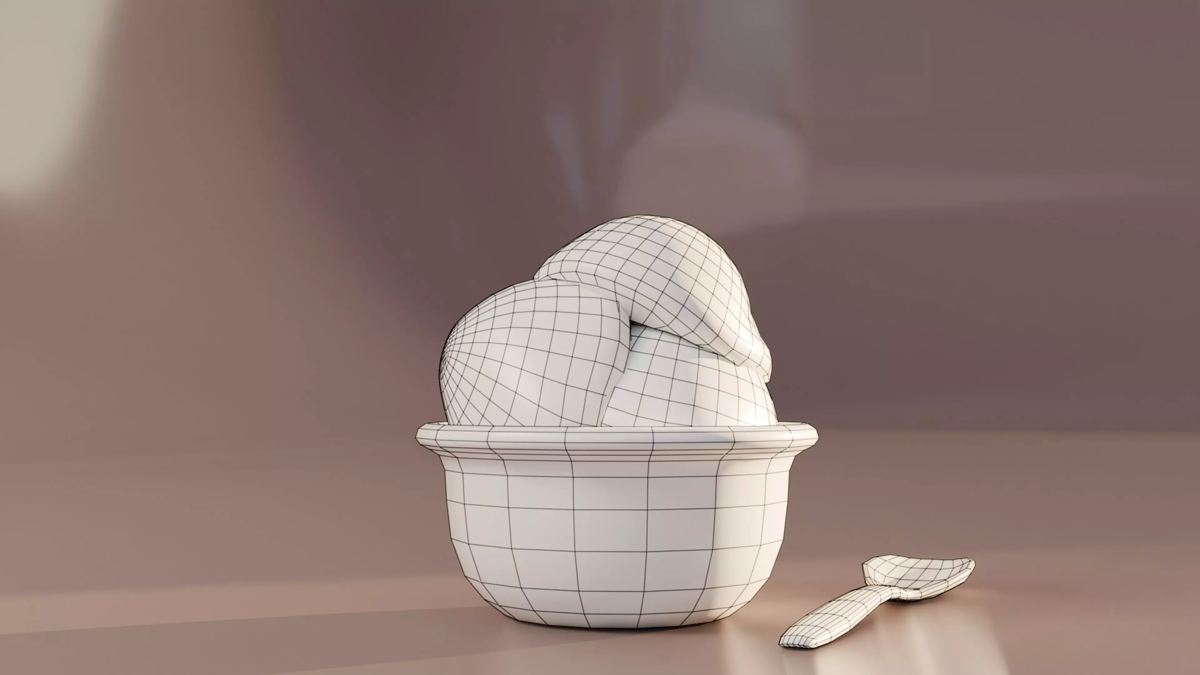 Mini Modular Ice Cream Pack Low Poly Game Ready with LODs Low-poly 3D model_11