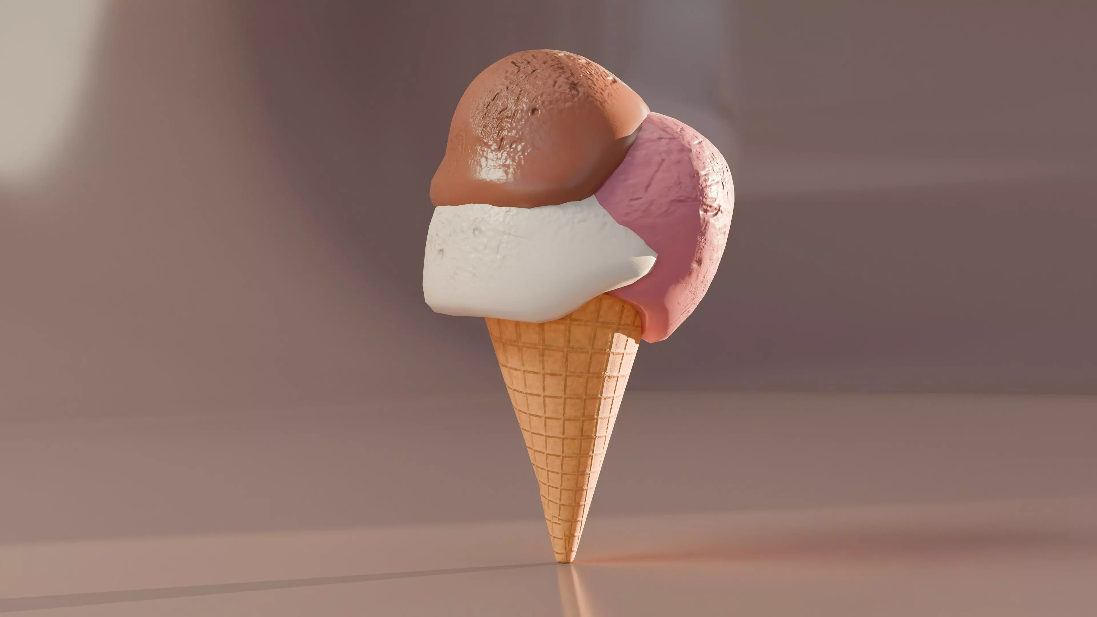 Mini Modular Ice Cream Pack Low Poly Game Ready with LODs Low-poly 3D model_4